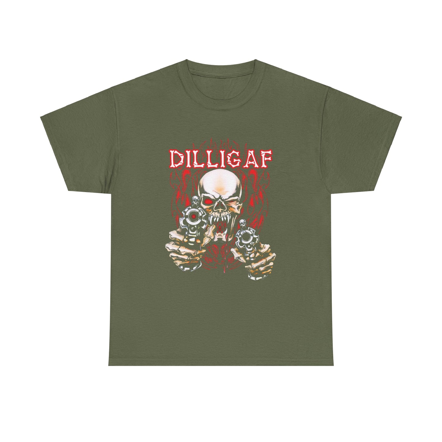 Edgy and Bold: DILLIGAF T-Shirt - Gildan® 5000 Heavy Cotton™, Built for Bikers