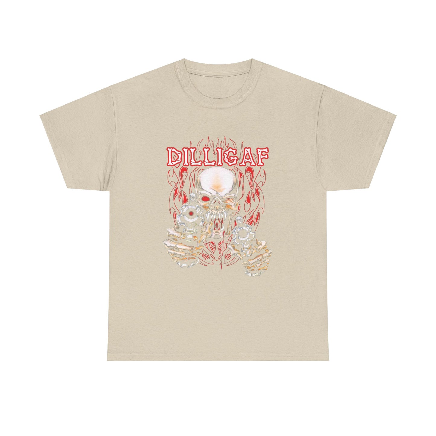 Edgy and Bold: DILLIGAF T-Shirt - Gildan® 5000 Heavy Cotton™, Built for Bikers