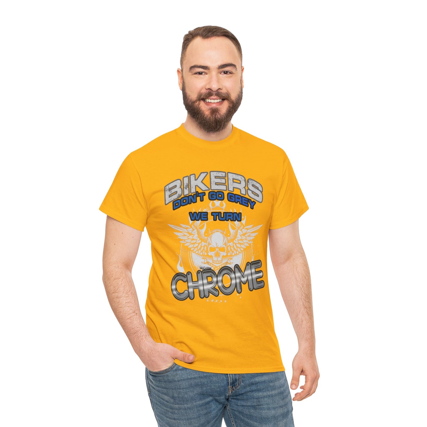 Bikers Don't Turn Grey... Tee - Gildan® 5000 Heavy Cotton™, Stylish, Comfortable & Built for the Open Road