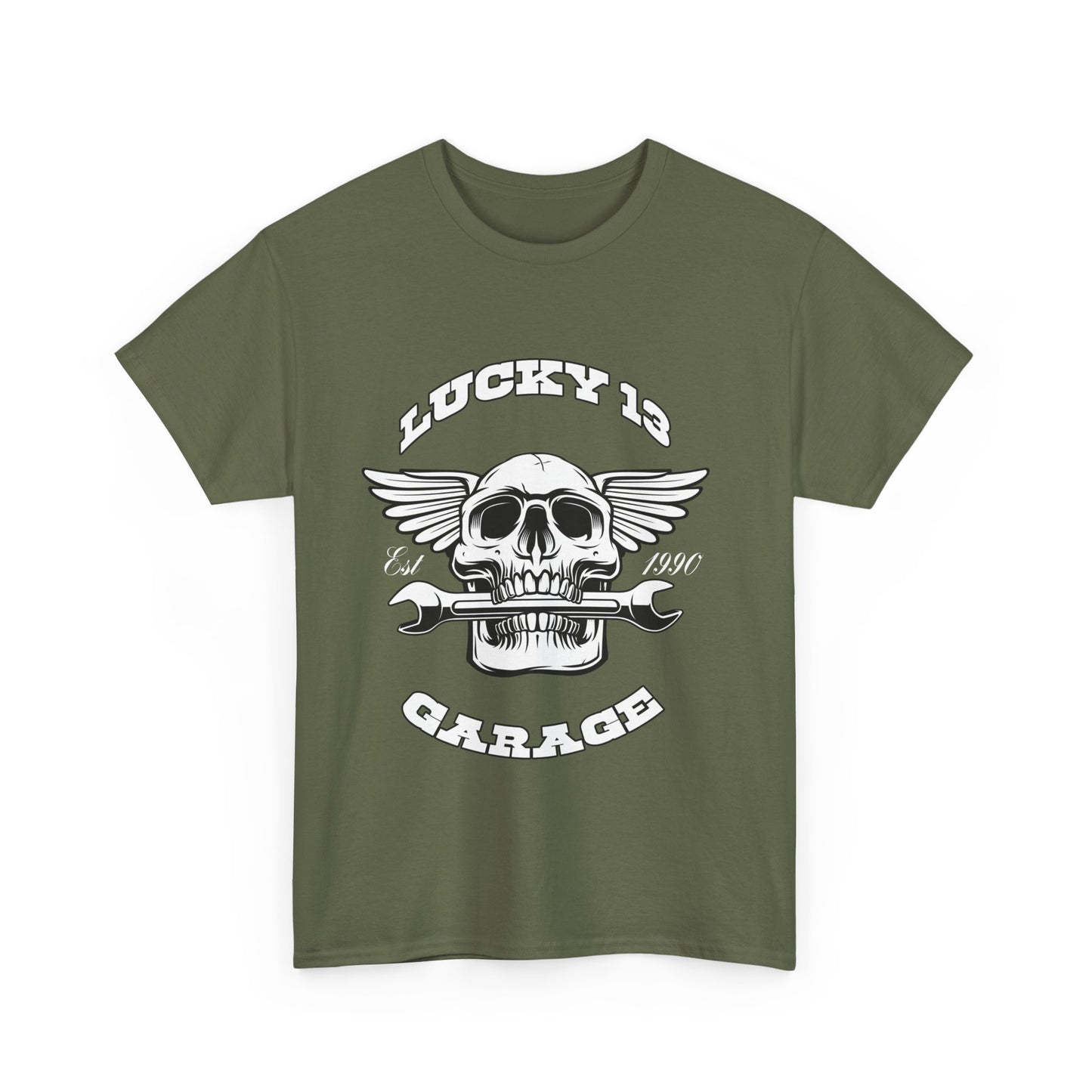 Lucky 13 Motorcycle Tee - Gildan® 5000 Heavy Cotton™, Iconic Design, Midweight Fabric for Everyday Wear