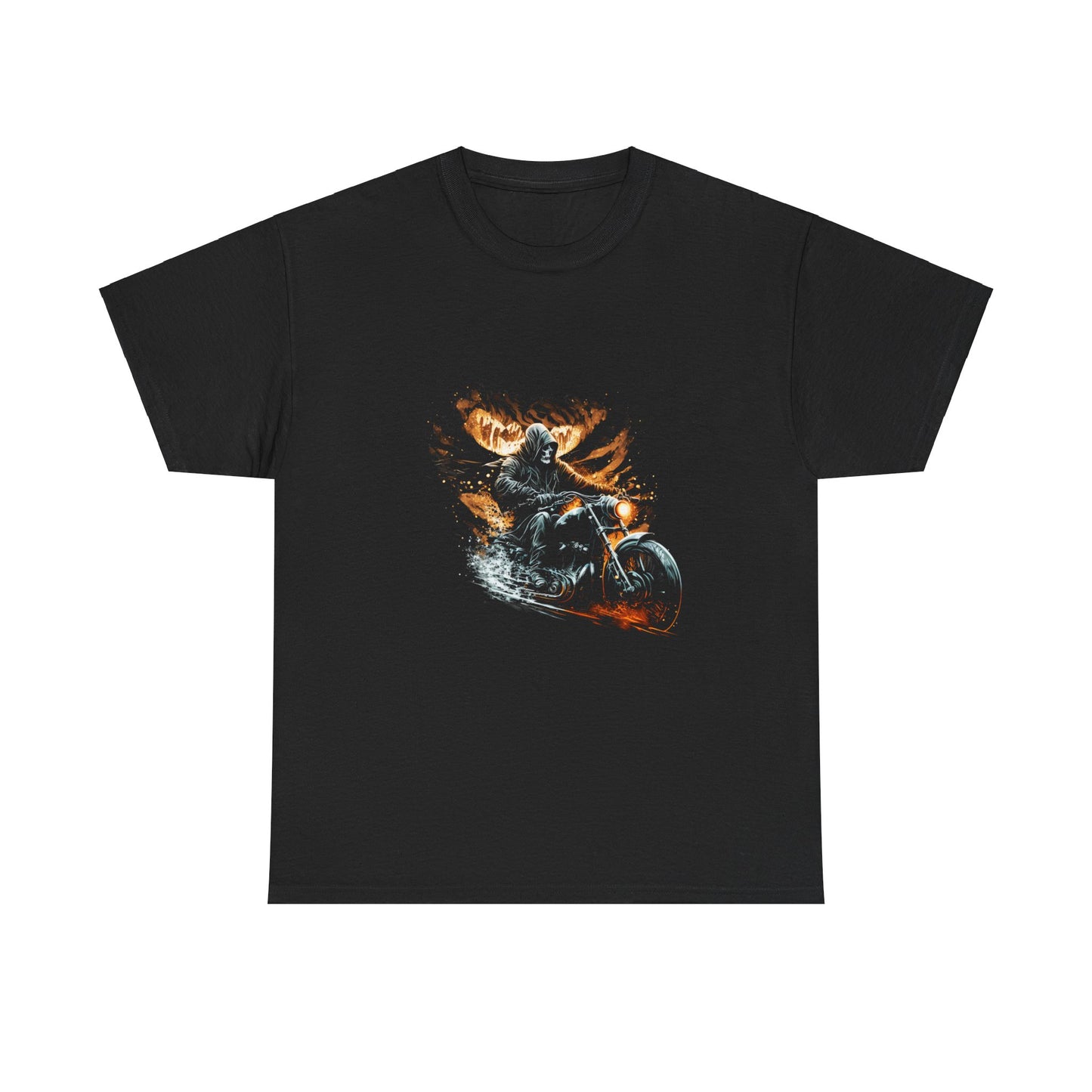 Grim Reaper Biker Graphic Tee - Featuring a Ribbed Neckline and Durable Fabric