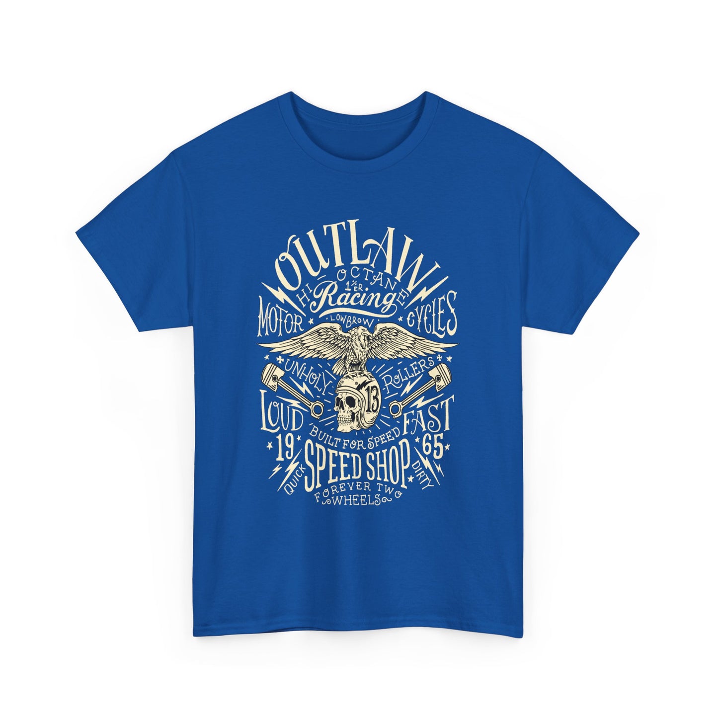 Outlaw Speedshop Biker Tee | Gildan® 5000 Heavy Cotton™ - Bold Design, Durable & Comfortable for Riders