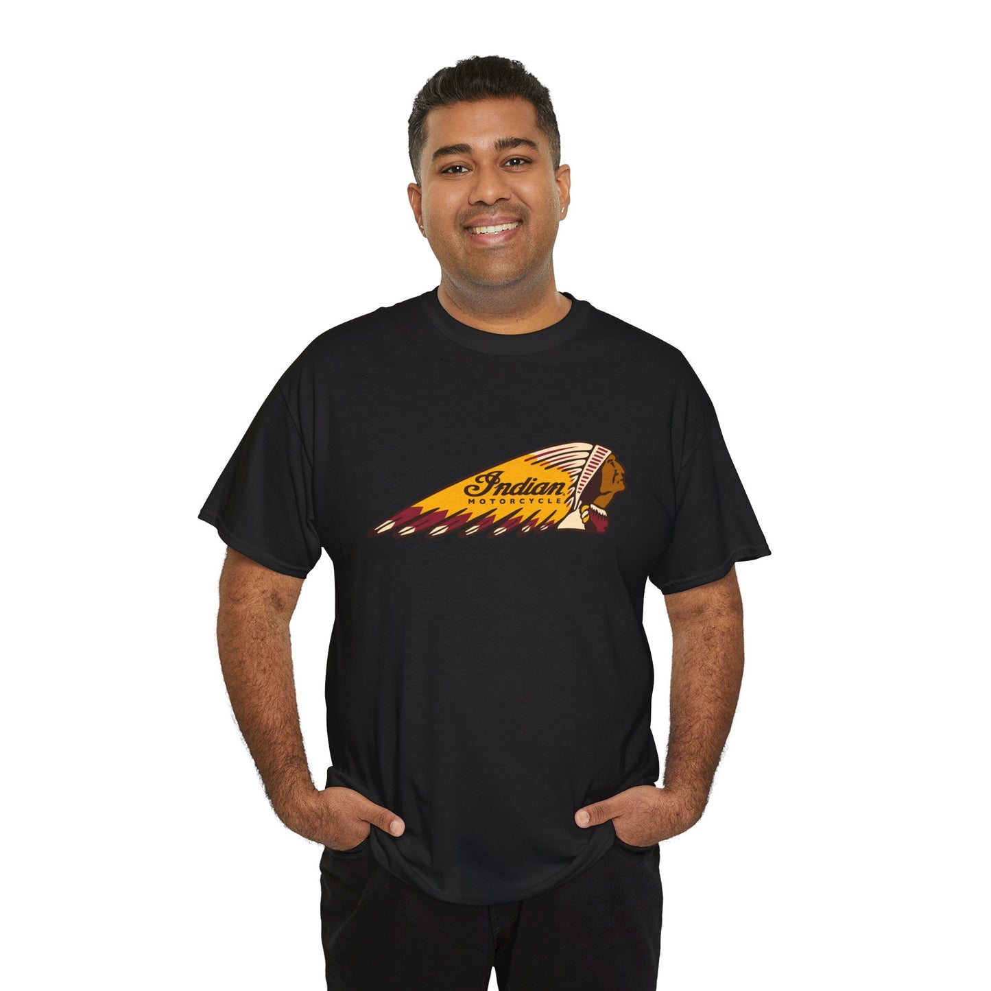 Indian Motorcycles Classic Tee - Gildan® 5000 Heavy Cotton™, Iconic Design, Perfect for Every Biker