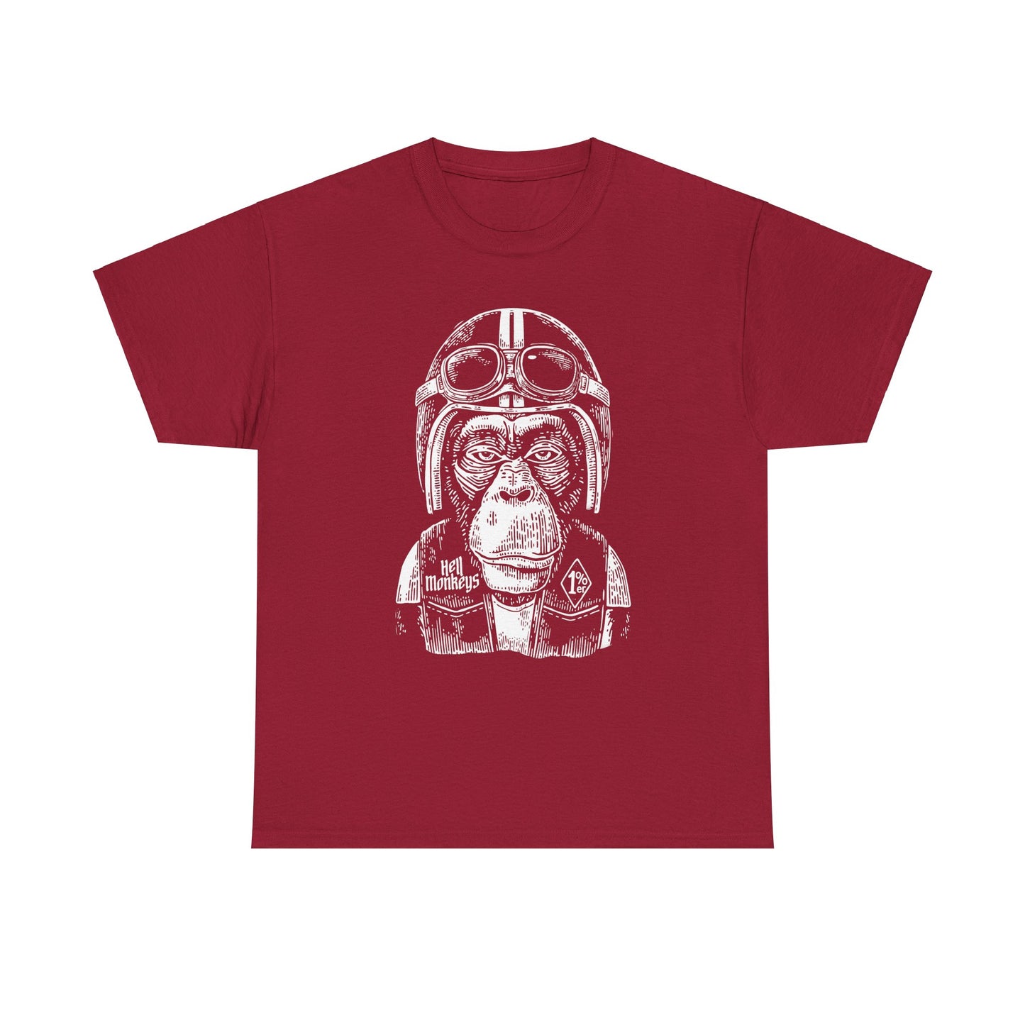 Ride Wild: Hell's Monkey Ape Biker T-Shirt - Gildan® 5000 Heavy Cotton™, Rugged Style for True Bikers