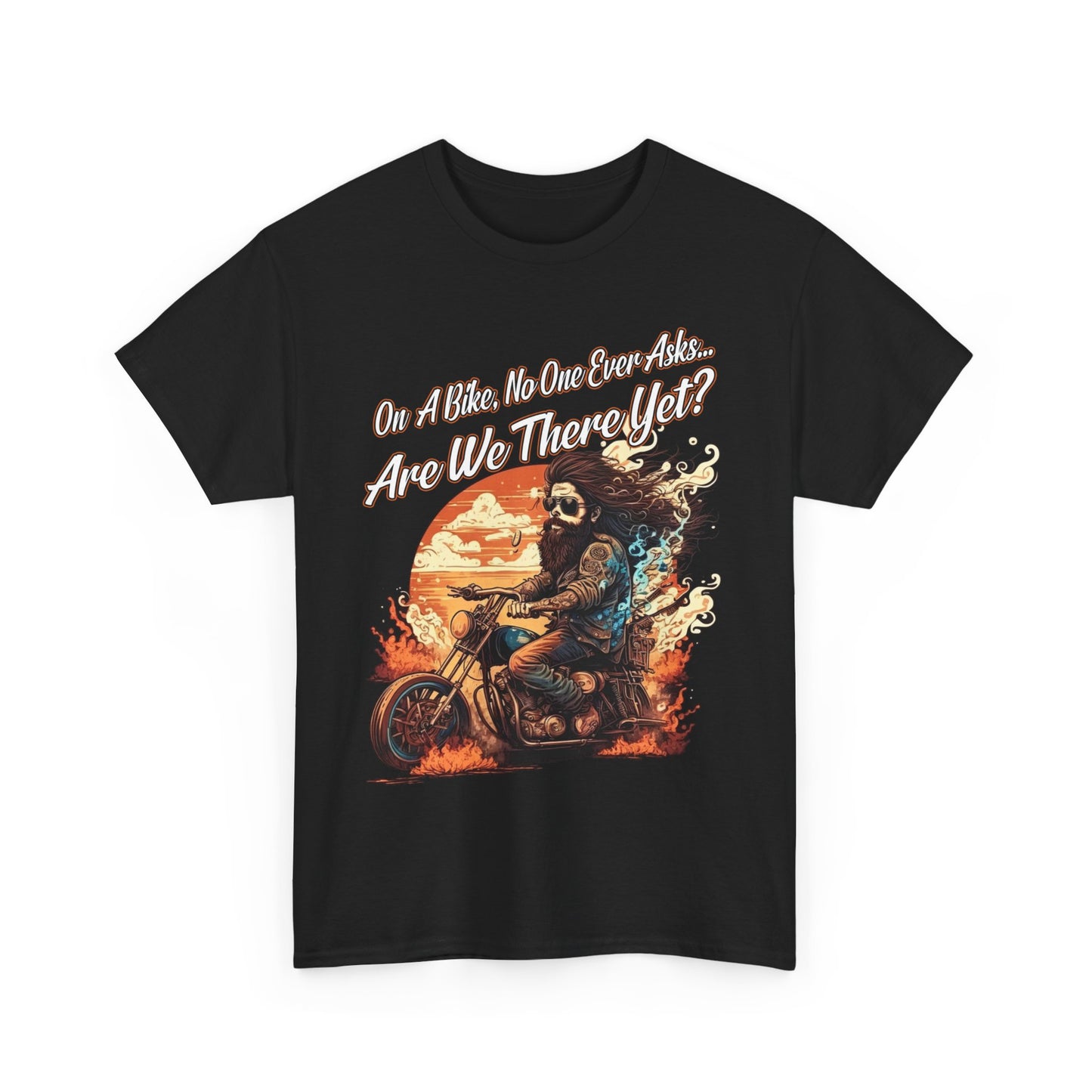 Heavy Cotton 'Are We There Yet?' Biker Tee - Classic Style for Road Warriors