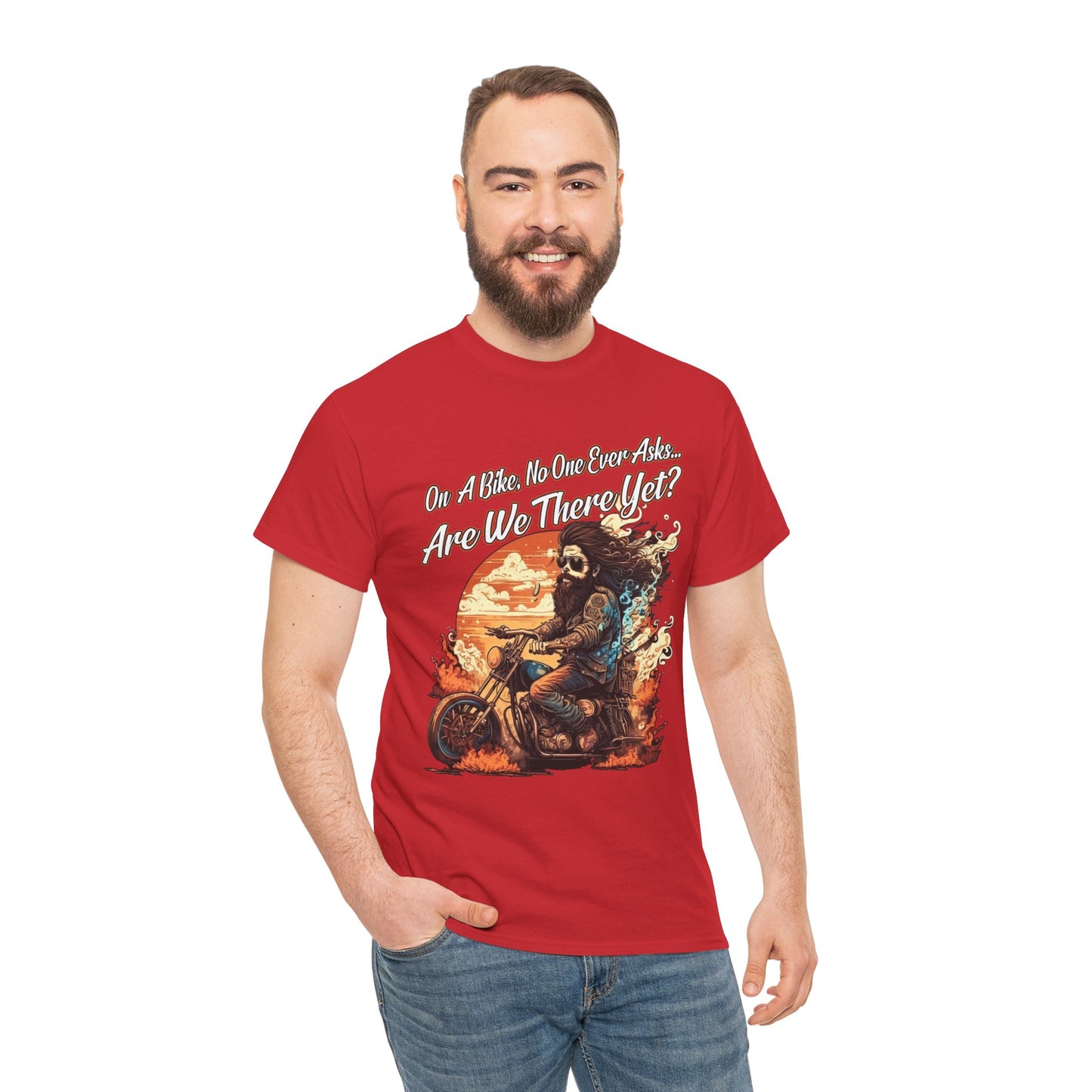 Heavy Cotton 'Are We There Yet?' Biker Tee - Classic Style for Road Warriors