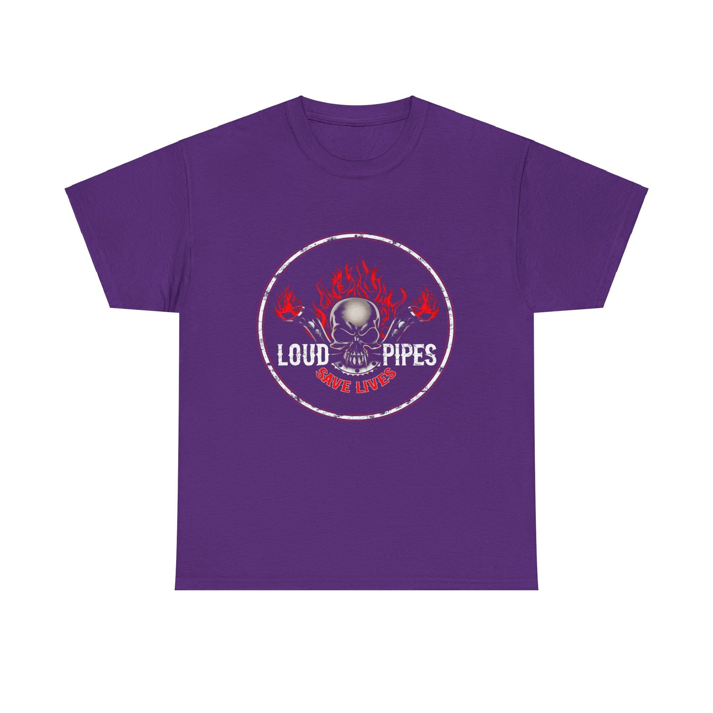 Loud Pipes Save Lives Tee - Gildan® 5000 Heavy Cotton™, Midweight Fabric, Classic Fit & Biker Attitude