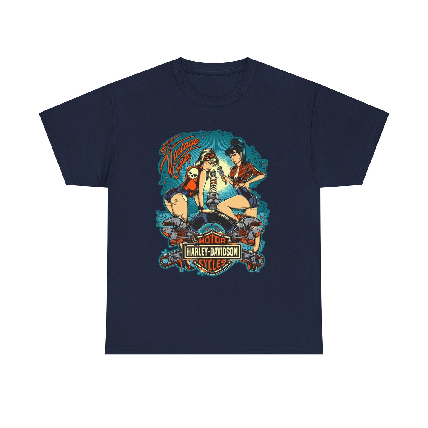 Harley Davidson T-Shirt | Gildan® 5000 Heavy Cotton™, Classic Fit, Timeless Biker Style
