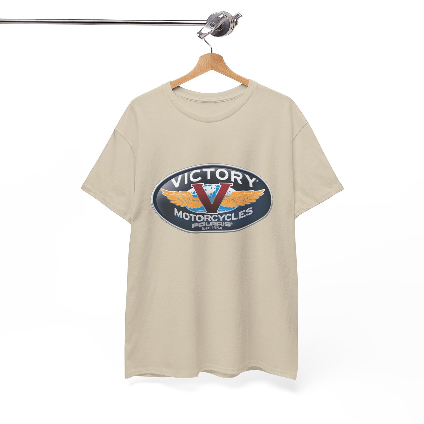 Victory Polaris Logo Tee - Gildan® 5000 Heavy Cotton™, Quality Fabric for the Modern Biker