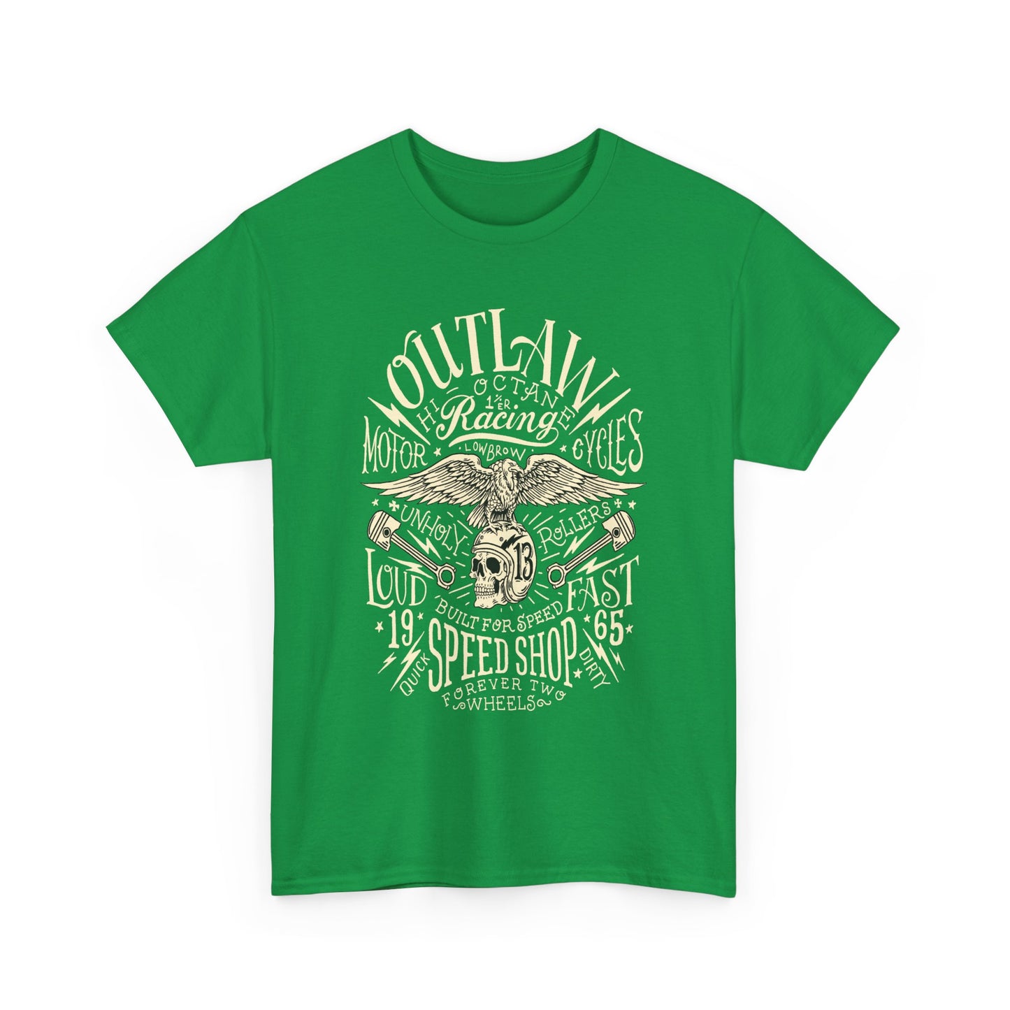 Outlaw Speedshop Biker Tee | Gildan® 5000 Heavy Cotton™ - Bold Design, Durable & Comfortable for Riders