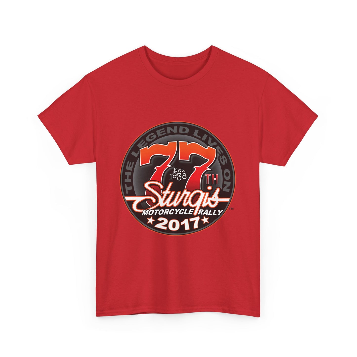 Classic Sturgis 77 2017 Biker Tee - Gildan® 5000 Heavy Cotton™, Edgy Design & Comfort