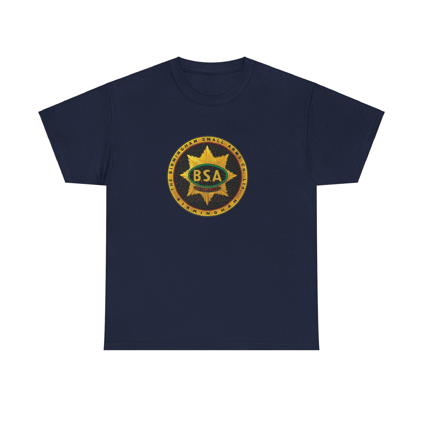 Vintage BSA Logo Tee - Gildan® 5000 Heavy Cotton™, Perfect for Bikers & Motorcycle Enthusiasts