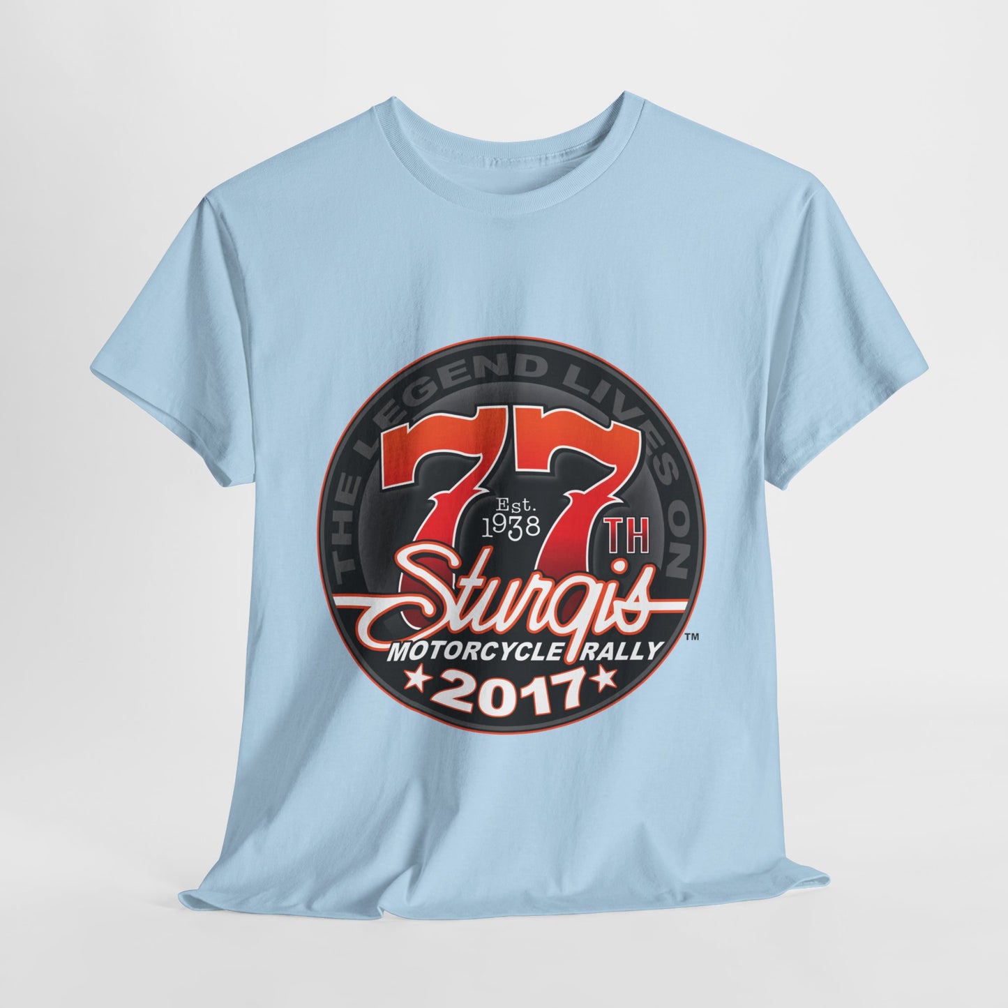 Classic Sturgis 77 2017 Biker Tee - Gildan® 5000 Heavy Cotton™, Edgy Design & Comfort