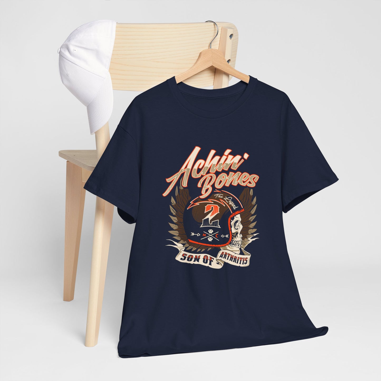 Achin' Bones, Son of Arthritis - Stylish Biker Tee with Heavy Cotton Comfort