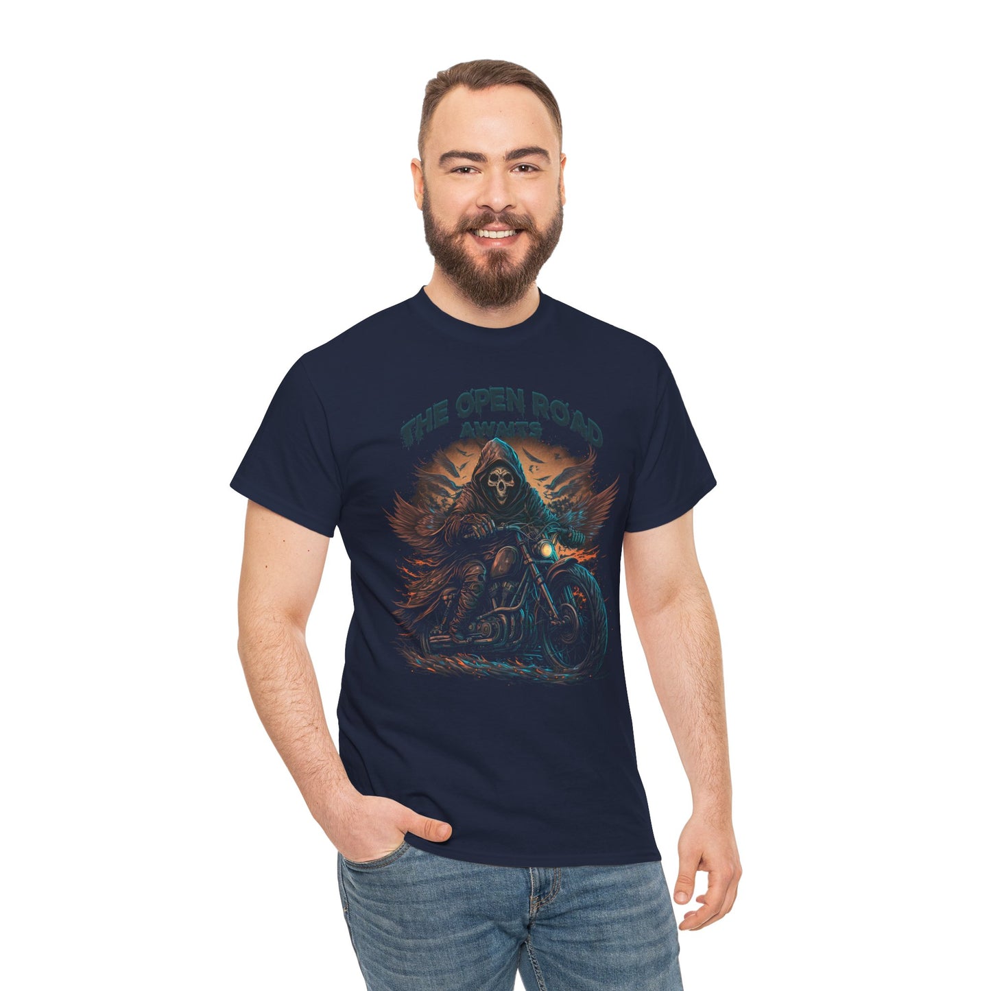 The Grim Reaper, The Open Road Awaits Shirt - Classic Fit for Endless Journeys