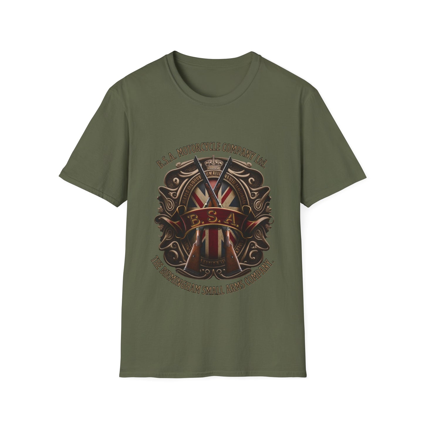 BSA Motorcycle Company Heritage Tee - Gildan® 5000 Heavy Cotton™, Classic Comfort for Enthusiasts