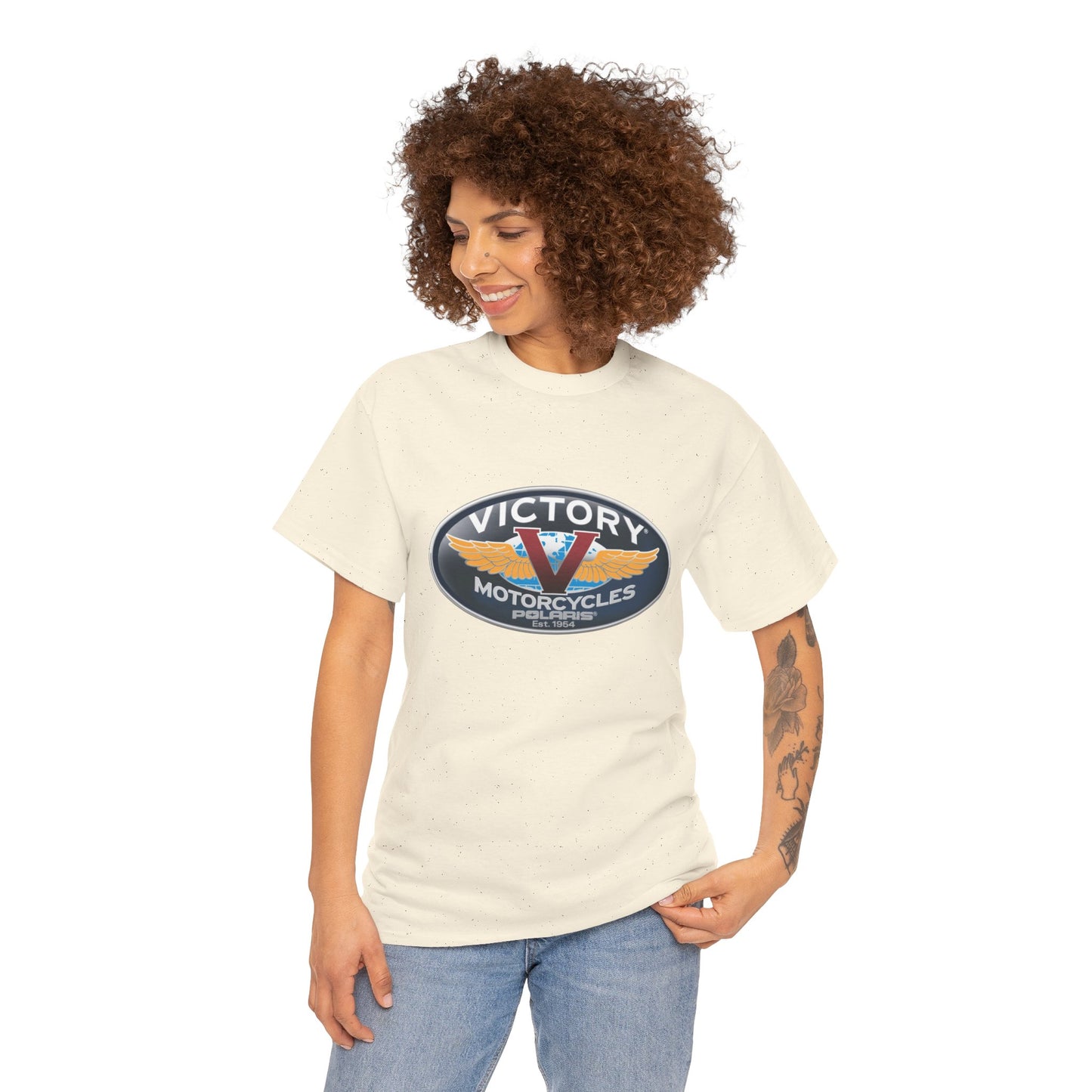 Victory Polaris Logo Tee - Gildan® 5000 Heavy Cotton™, Quality Fabric for the Modern Biker