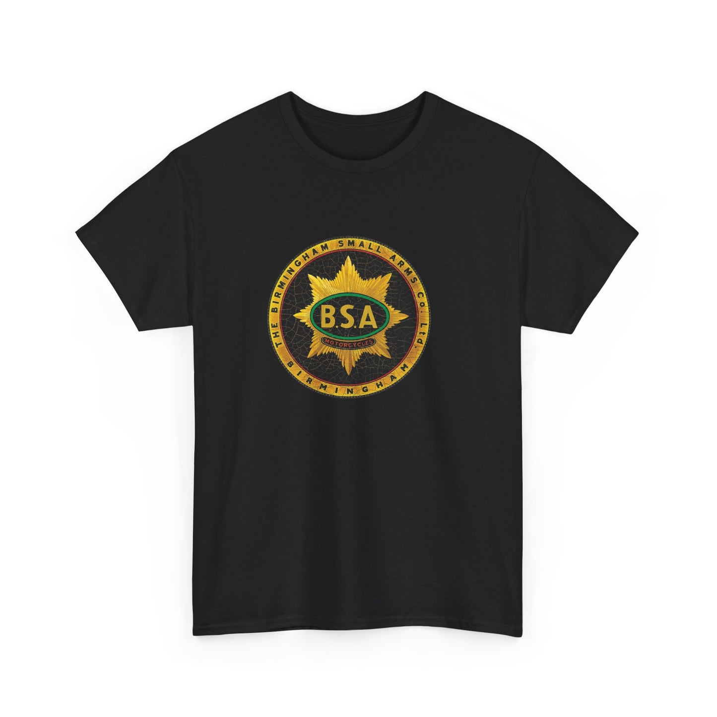 Vintage BSA Logo Tee - Gildan® 5000 Heavy Cotton™, Perfect for Bikers & Motorcycle Enthusiasts