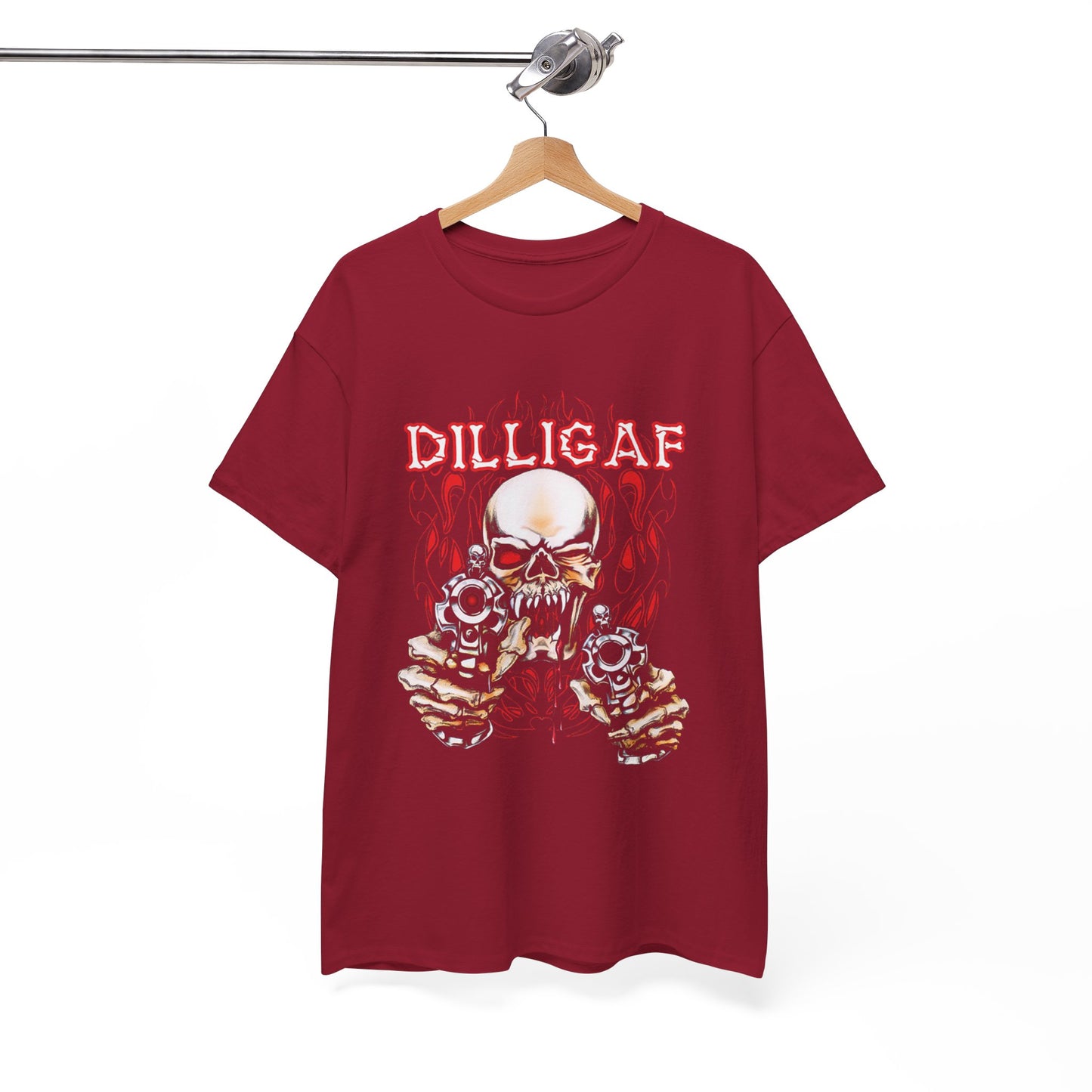 Edgy and Bold: DILLIGAF T-Shirt - Gildan® 5000 Heavy Cotton™, Built for Bikers