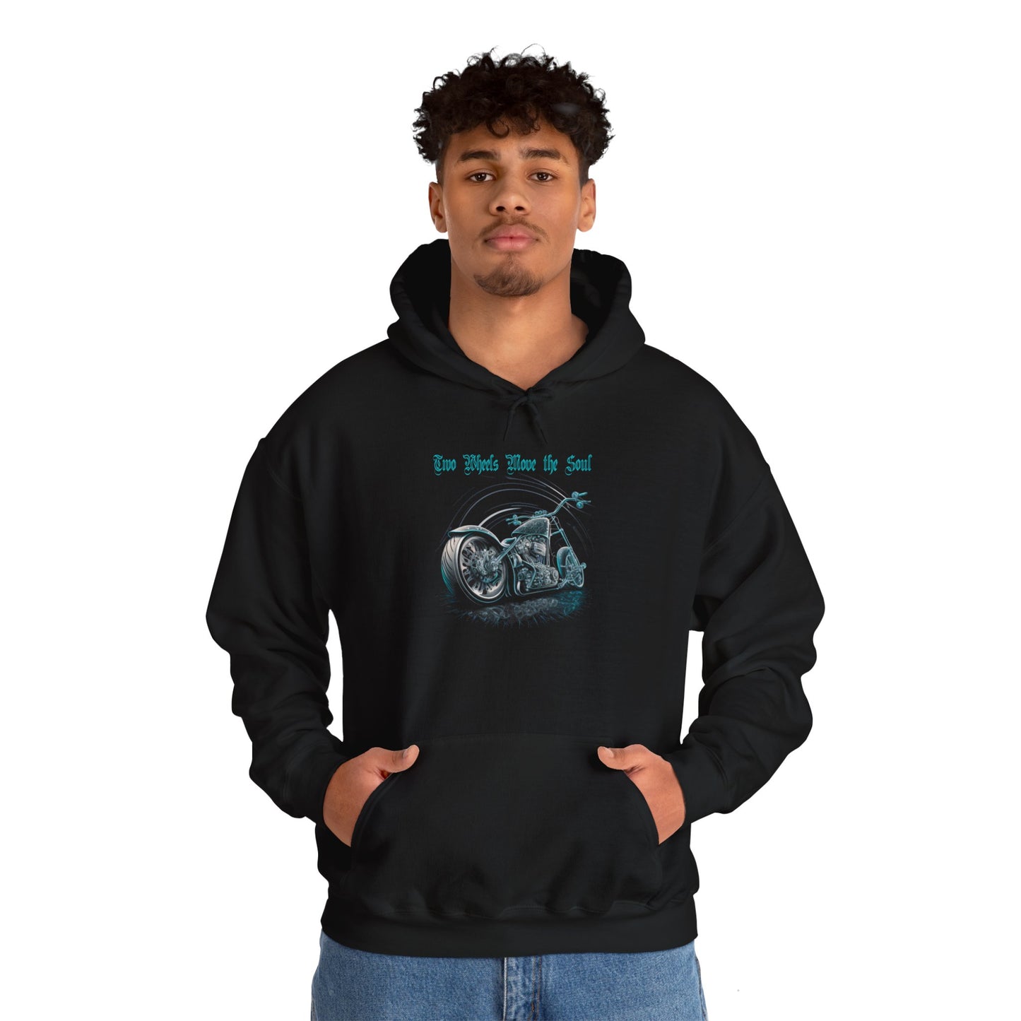 Two Wheels Move The Soul Hoodie - Classic Motorcycle Style in a Premium Cotton Blend