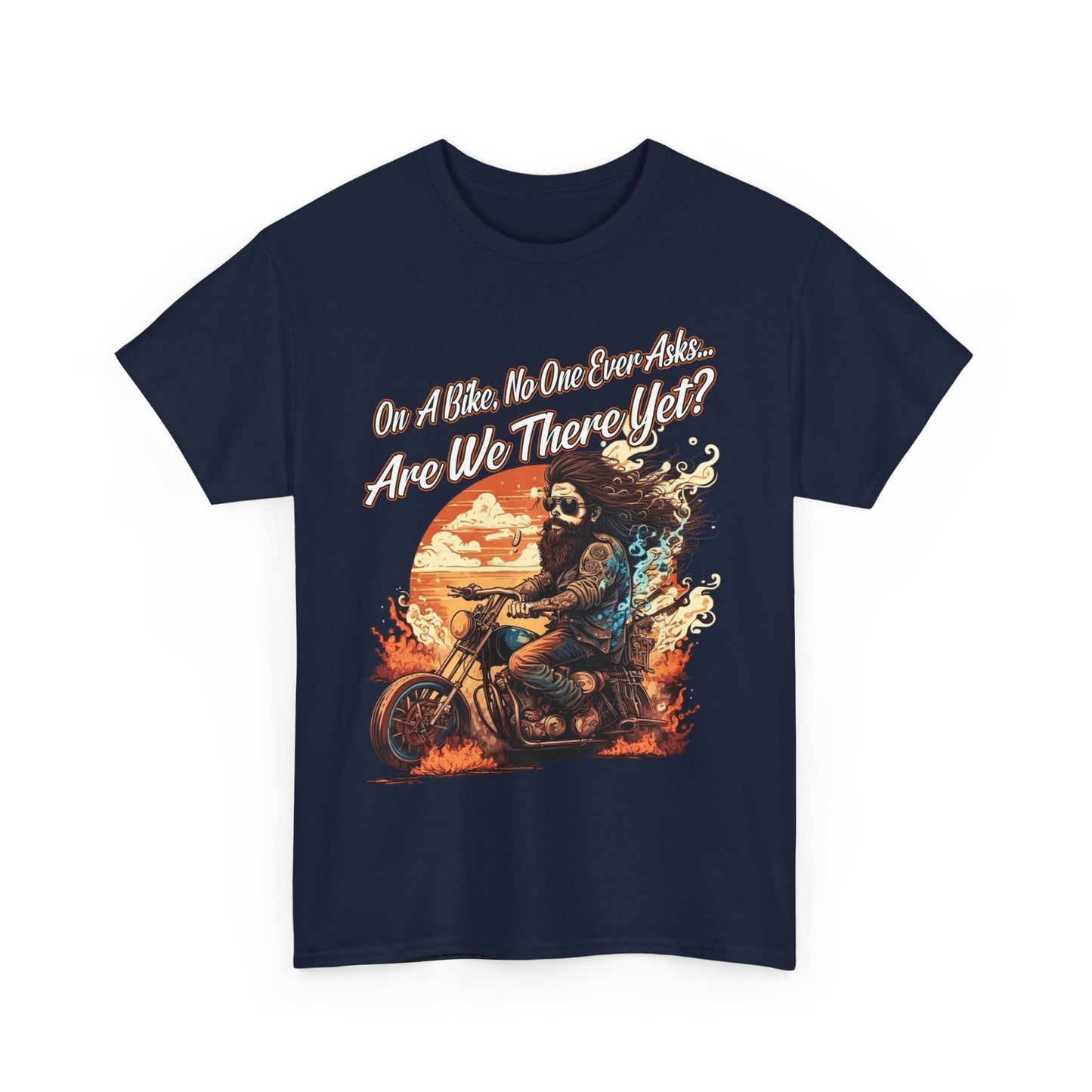 Heavy Cotton 'Are We There Yet?' Biker Tee - Classic Style for Road Warriors