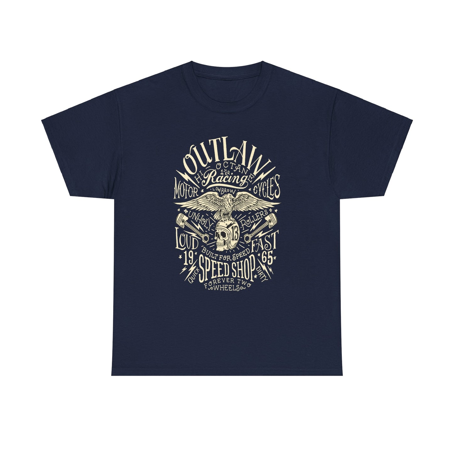 Outlaw Speedshop Biker Tee | Gildan® 5000 Heavy Cotton™ - Bold Design, Durable & Comfortable for Riders