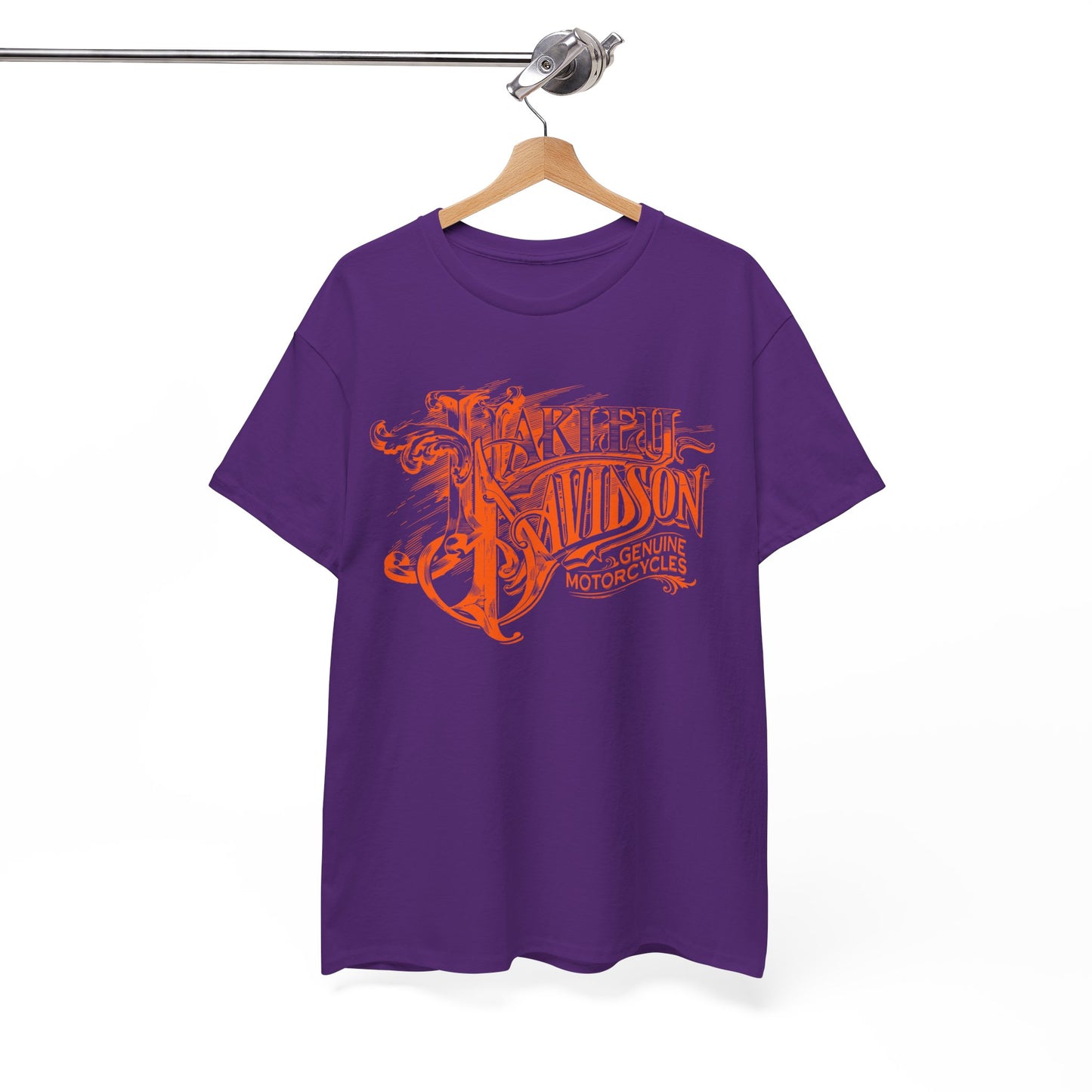 Harley Davidson Text Tee - Gildan® 5000 Heavy Cotton™, Sleek and Stylish Design, Edgy & Comfortable Streetwear