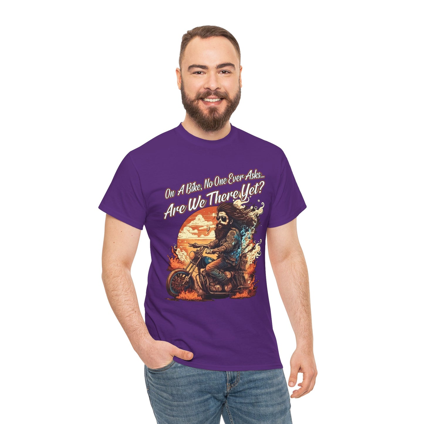 Heavy Cotton 'Are We There Yet?' Biker Tee - Classic Style for Road Warriors