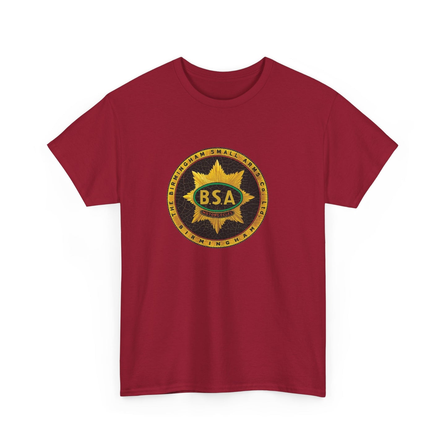 Vintage BSA Logo Tee - Gildan® 5000 Heavy Cotton™, Perfect for Bikers & Motorcycle Enthusiasts