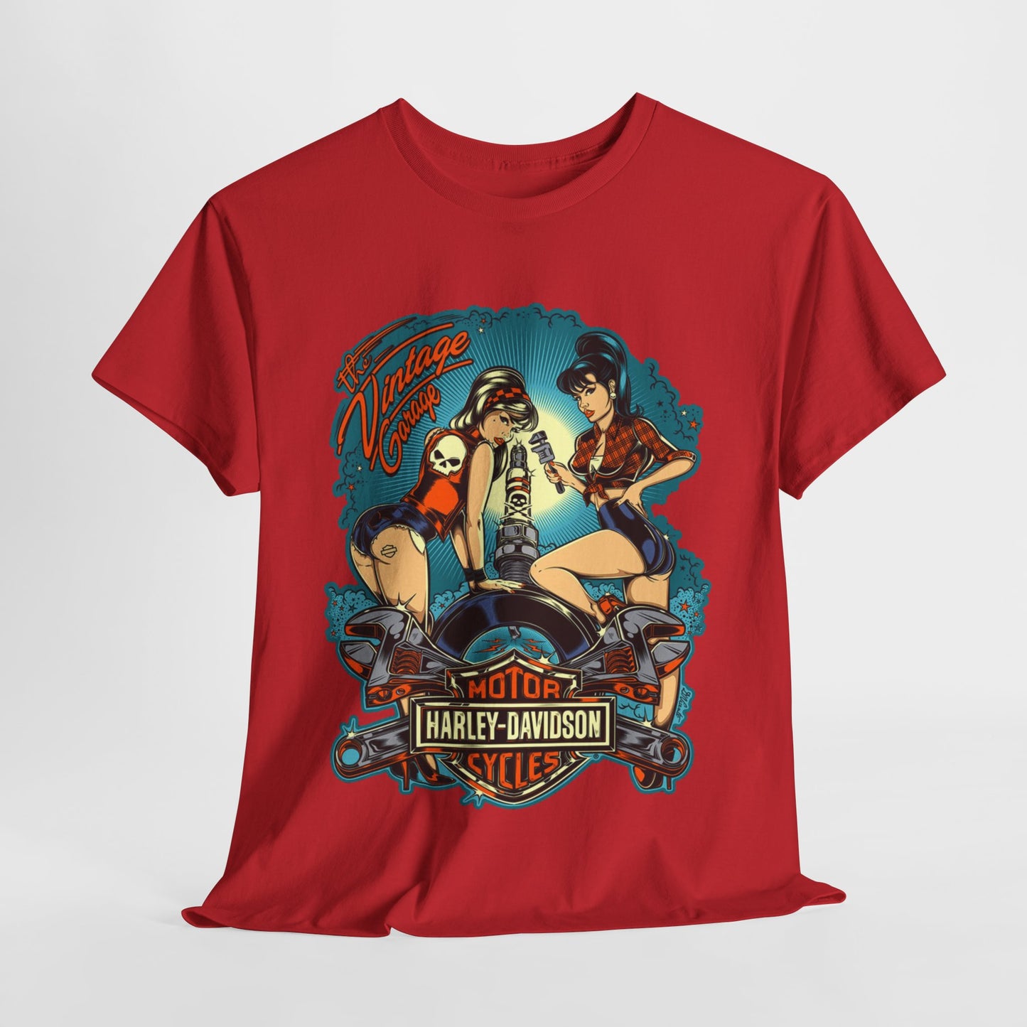 Harley Davidson T-Shirt | Gildan® 5000 Heavy Cotton™, Classic Fit, Timeless Biker Style