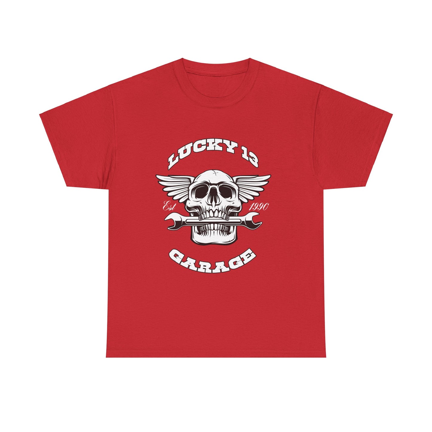 Lucky 13 Motorcycle Tee - Gildan® 5000 Heavy Cotton™, Iconic Design, Midweight Fabric for Everyday Wear