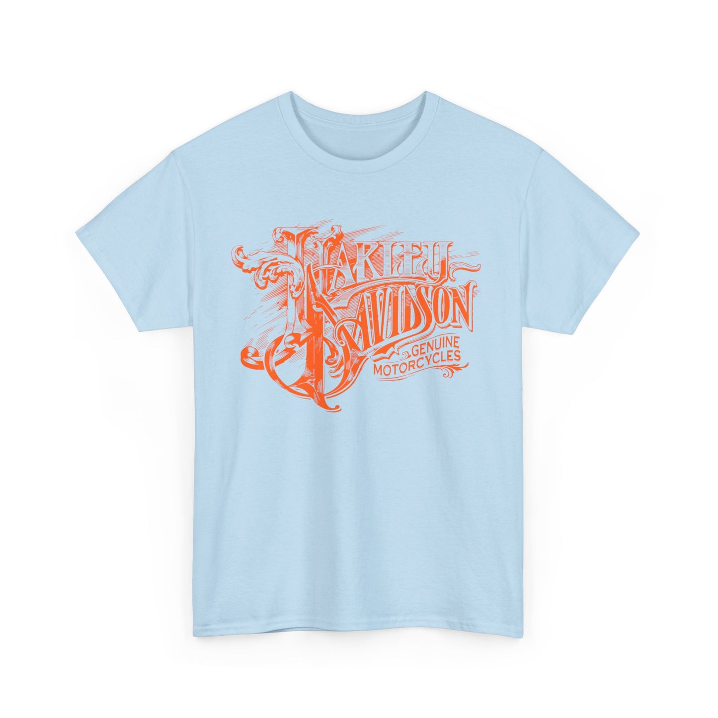 Harley Davidson Text Tee - Gildan® 5000 Heavy Cotton™, Sleek and Stylish Design, Edgy & Comfortable Streetwear