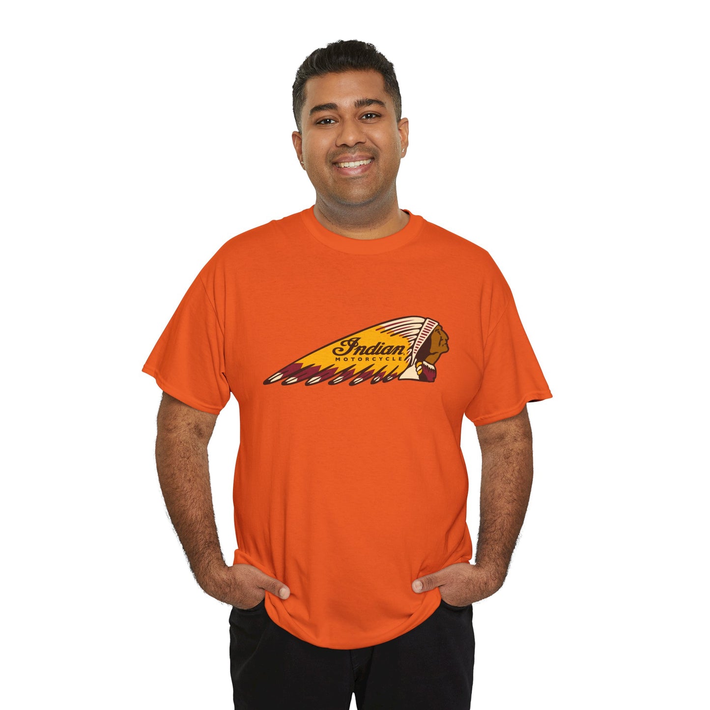 Indian Motorcycles Classic Tee - Gildan® 5000 Heavy Cotton™, Iconic Design, Perfect for Every Biker