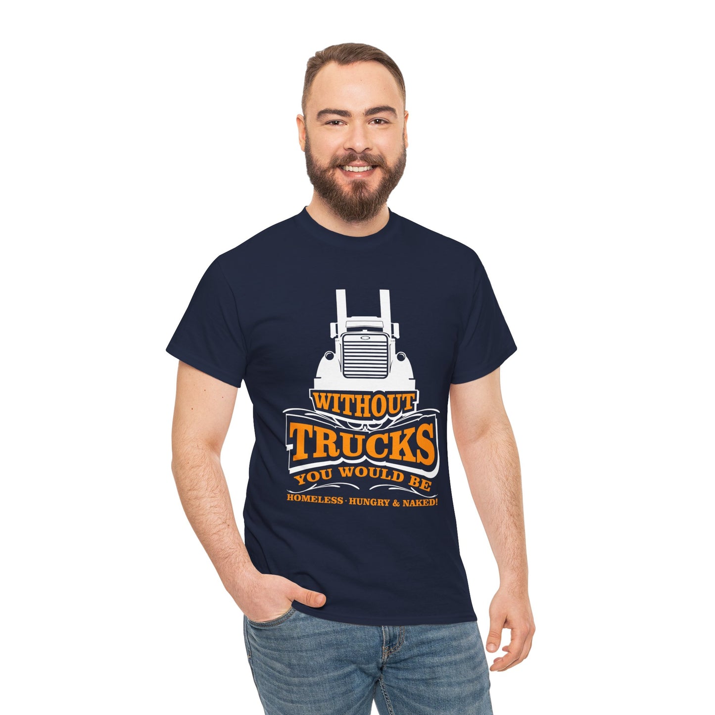 Edgy Trucker Style: Without Trucks You’d Be... Heavy Cotton Shirt