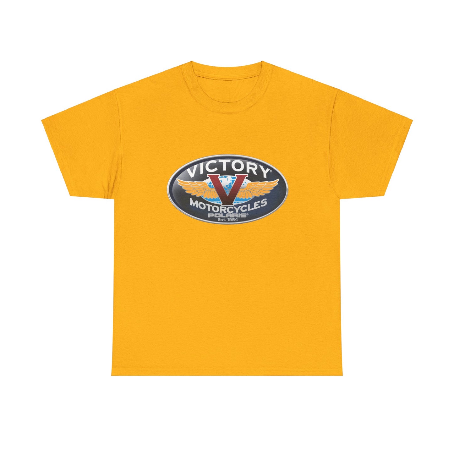 Victory Polaris Logo Tee - Gildan® 5000 Heavy Cotton™, Quality Fabric for the Modern Biker