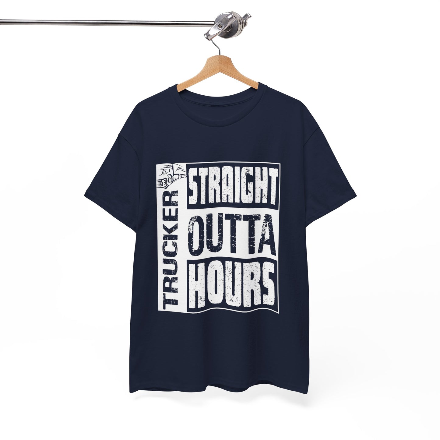 Trucker Straight Outta Hours T-Shirt - Hilarious Design for Hardworking Drivers