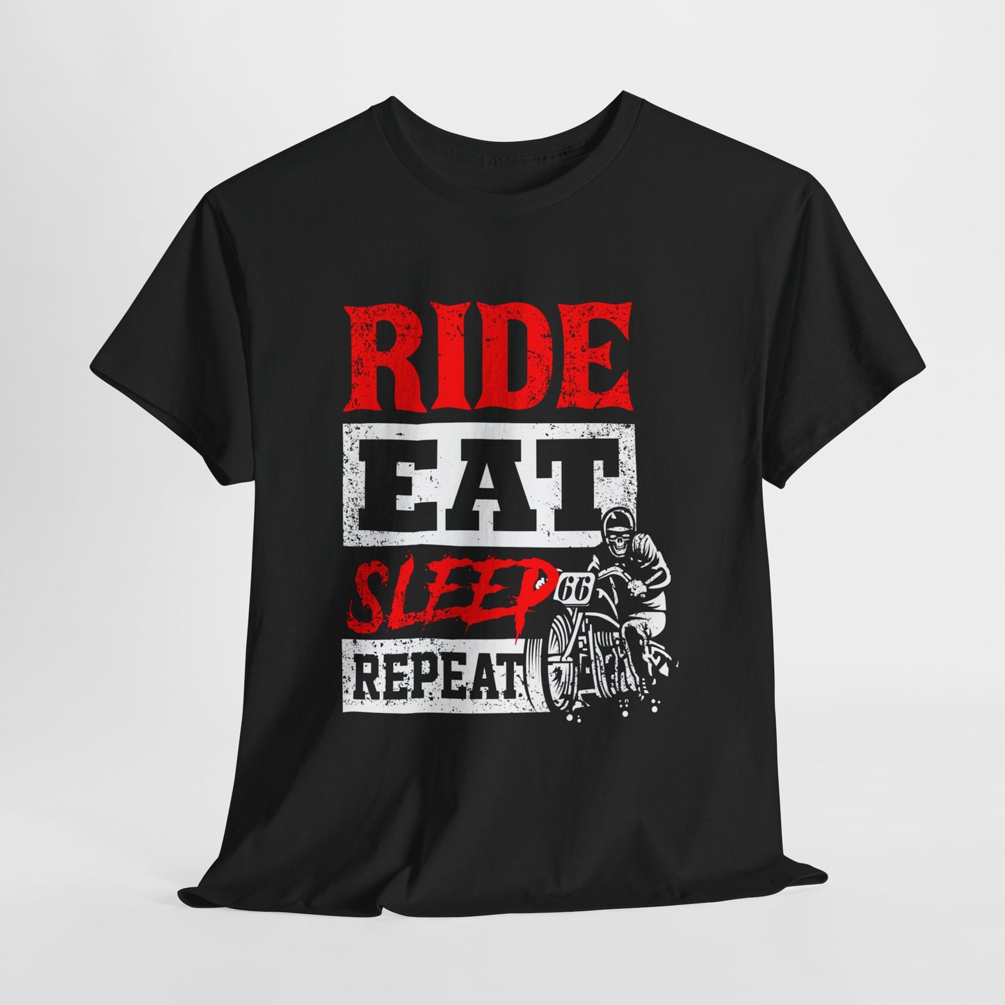 Ride, Eat, Sleep, Repeat Lifestyle Tee | Gildan® 5000 Heavy Cotton™ - Classic Comfort for Bikers