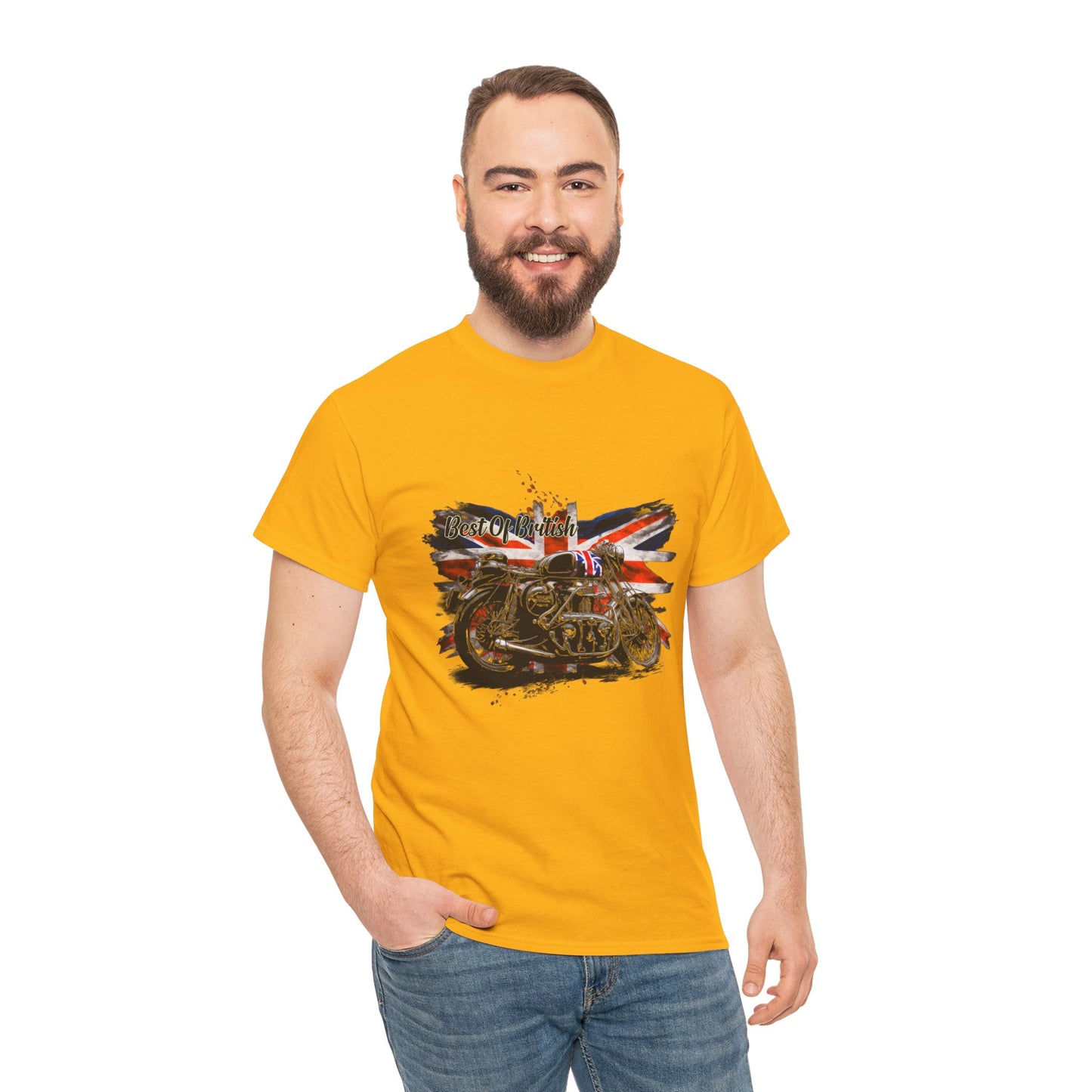 Classic Fit Best of British Biker Shirt - Double-Needle Hems