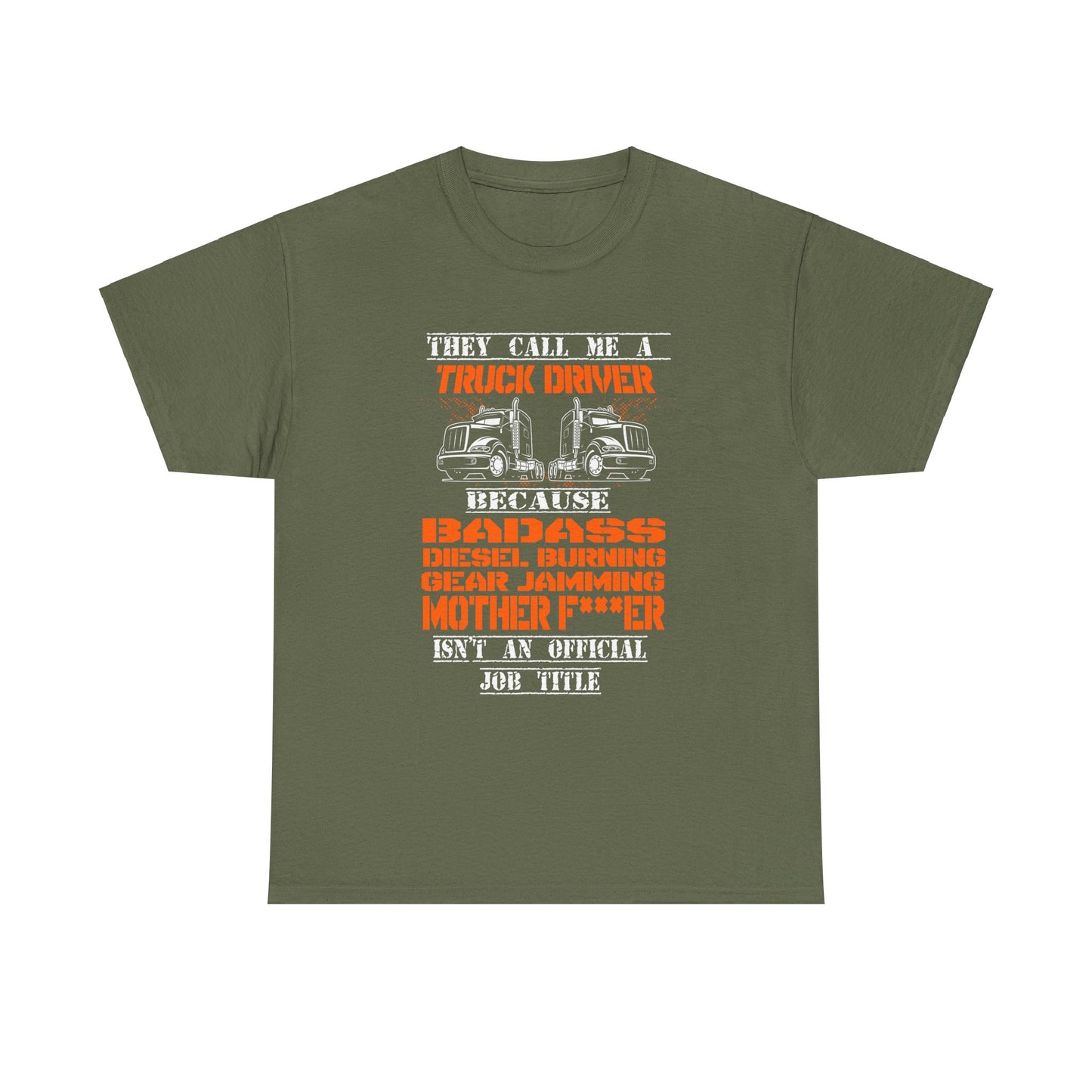 Bad Ass Trucker Tee - Gildan® 5000 Heavy Cotton™ Adult T-Shirt, Tough Design & Classic Fit