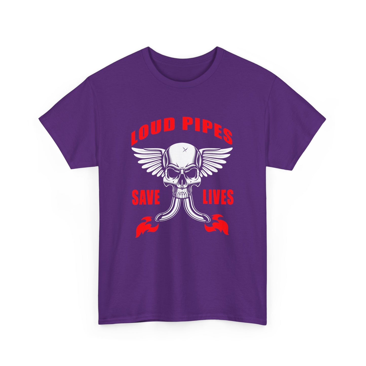 Loud Pipes Save Lives Graphic Tee - Gildan® 5000 Heavy Cotton™, Classic Fit for Passionate Riders