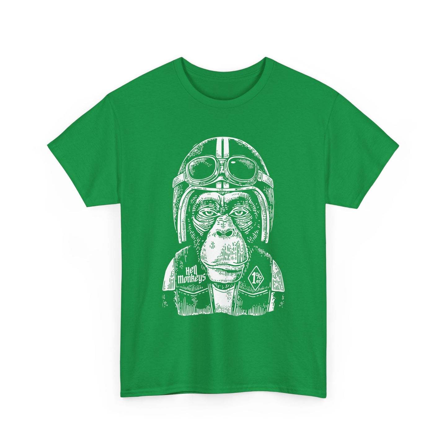Ride Wild: Hell's Monkey Ape Biker T-Shirt - Gildan® 5000 Heavy Cotton™, Rugged Style for True Bikers