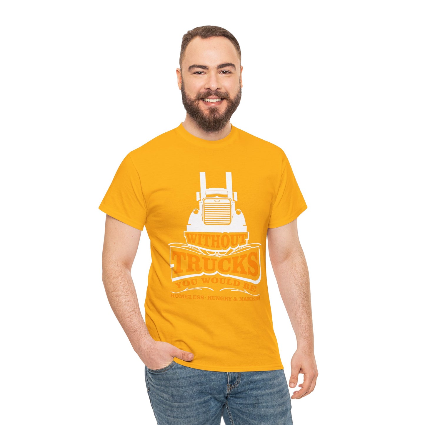 Edgy Trucker Style: Without Trucks You’d Be... Heavy Cotton Shirt