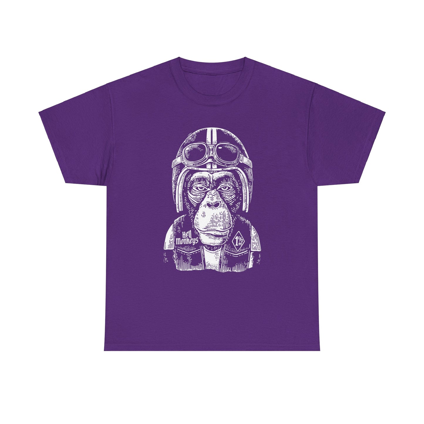 Ride Wild: Hell's Monkey Ape Biker T-Shirt - Gildan® 5000 Heavy Cotton™, Rugged Style for True Bikers