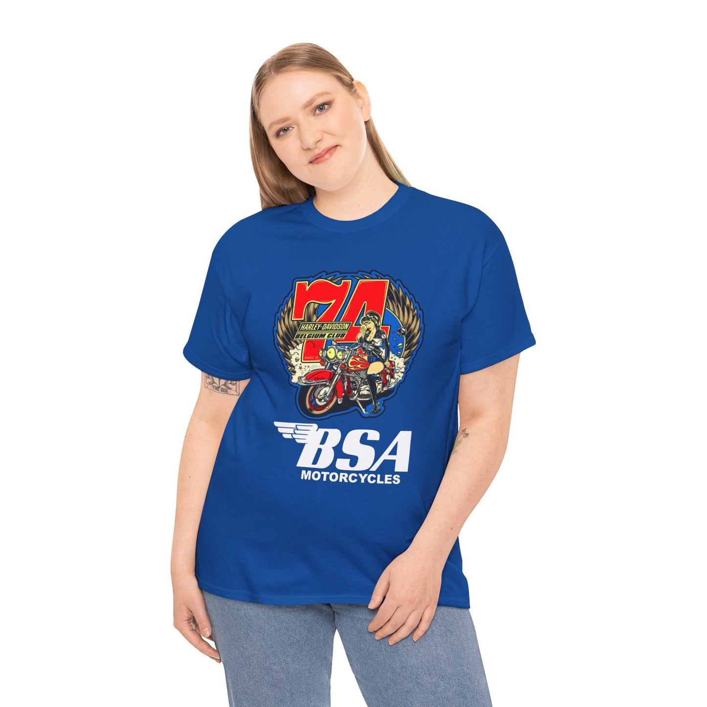 Harley Girl Biker T-Shirt - Gildan® 5000 Heavy Cotton™, Iconic Style for Female Riders
