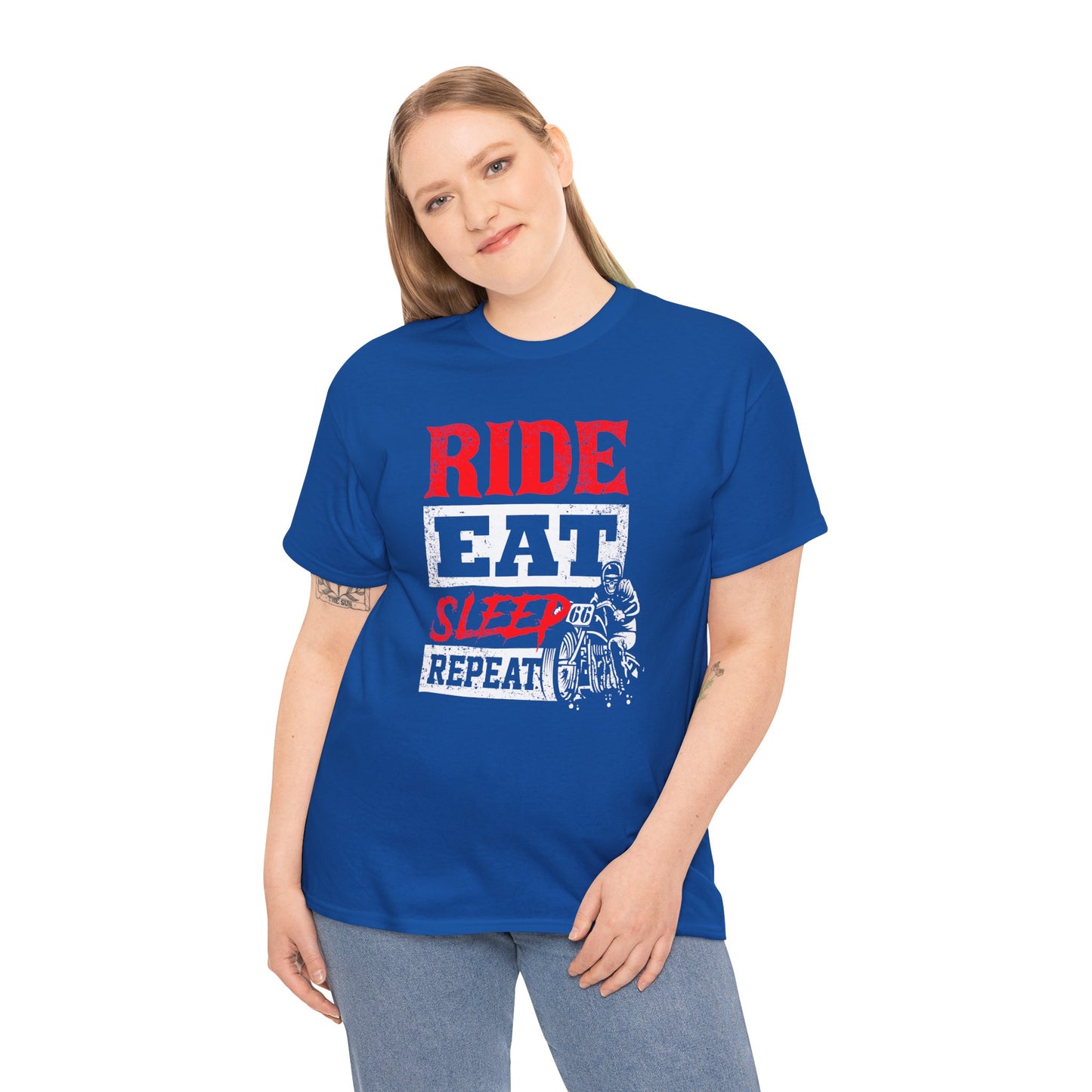 Ride, Eat, Sleep, Repeat Lifestyle Tee | Gildan® 5000 Heavy Cotton™ - Classic Comfort for Bikers