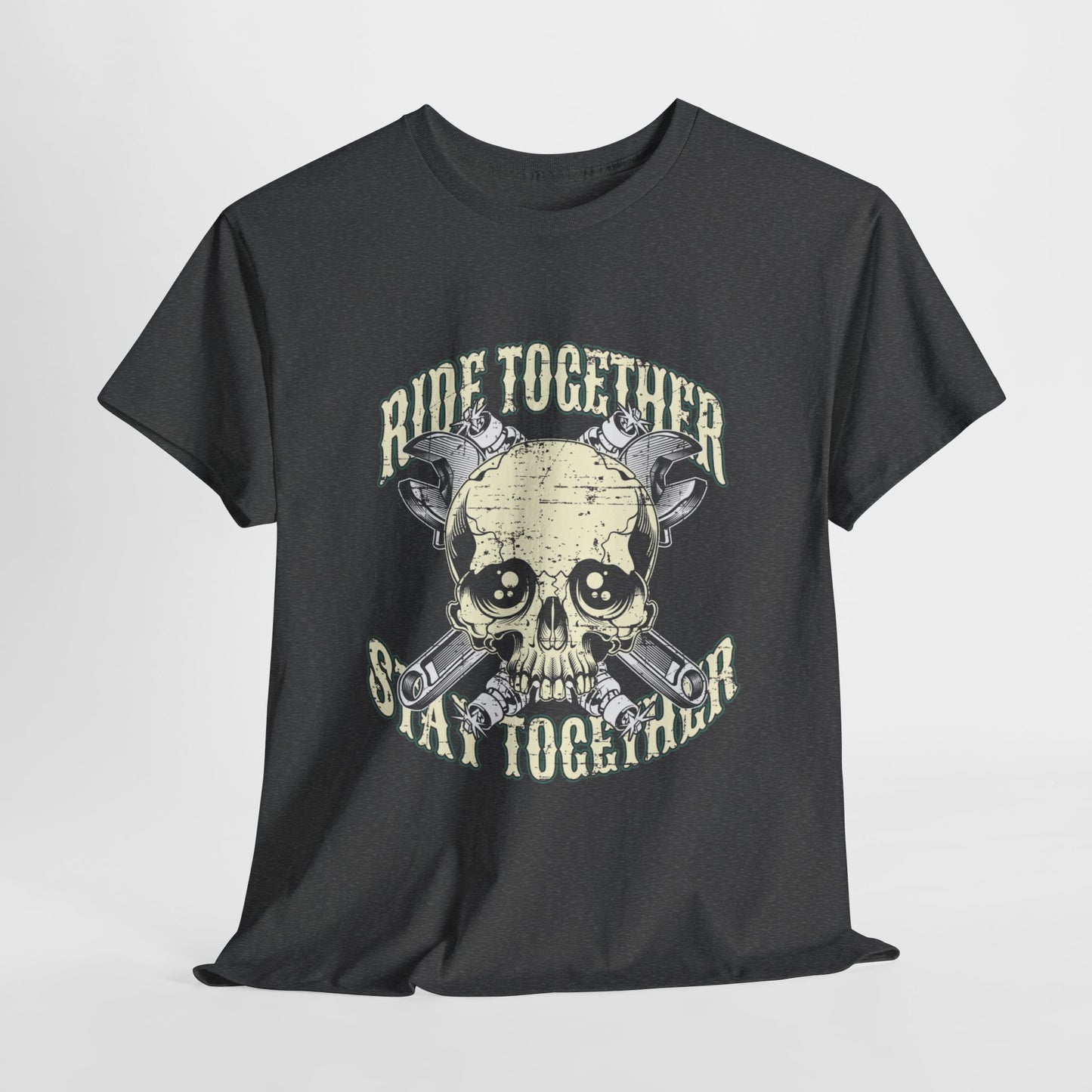 Ride Together, Stay Together T-Shirt | Gildan® 5000 Heavy Cotton™, Stylish and Classic Fit for True Bikers
