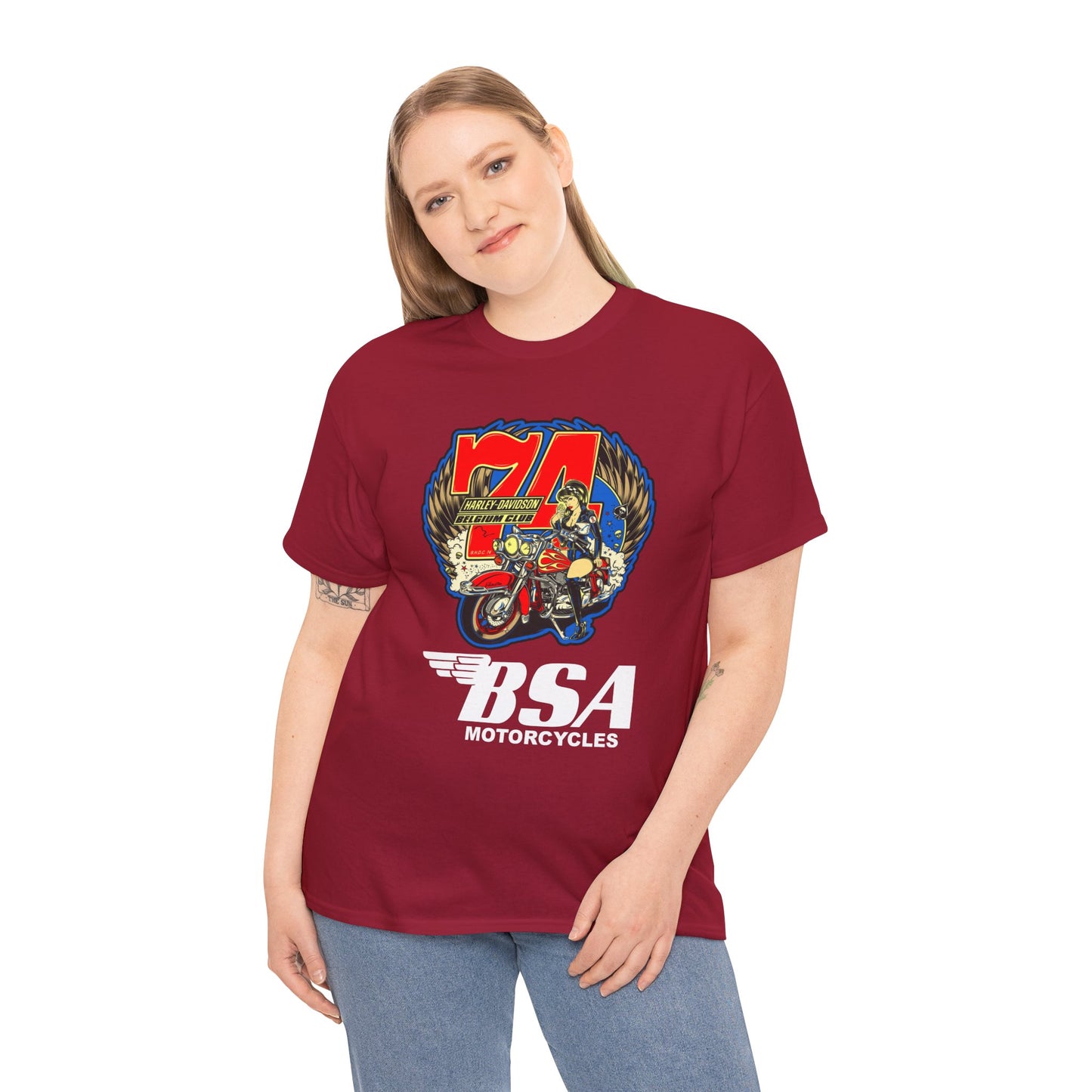 Harley Girl Biker T-Shirt - Gildan® 5000 Heavy Cotton™, Iconic Style for Female Riders