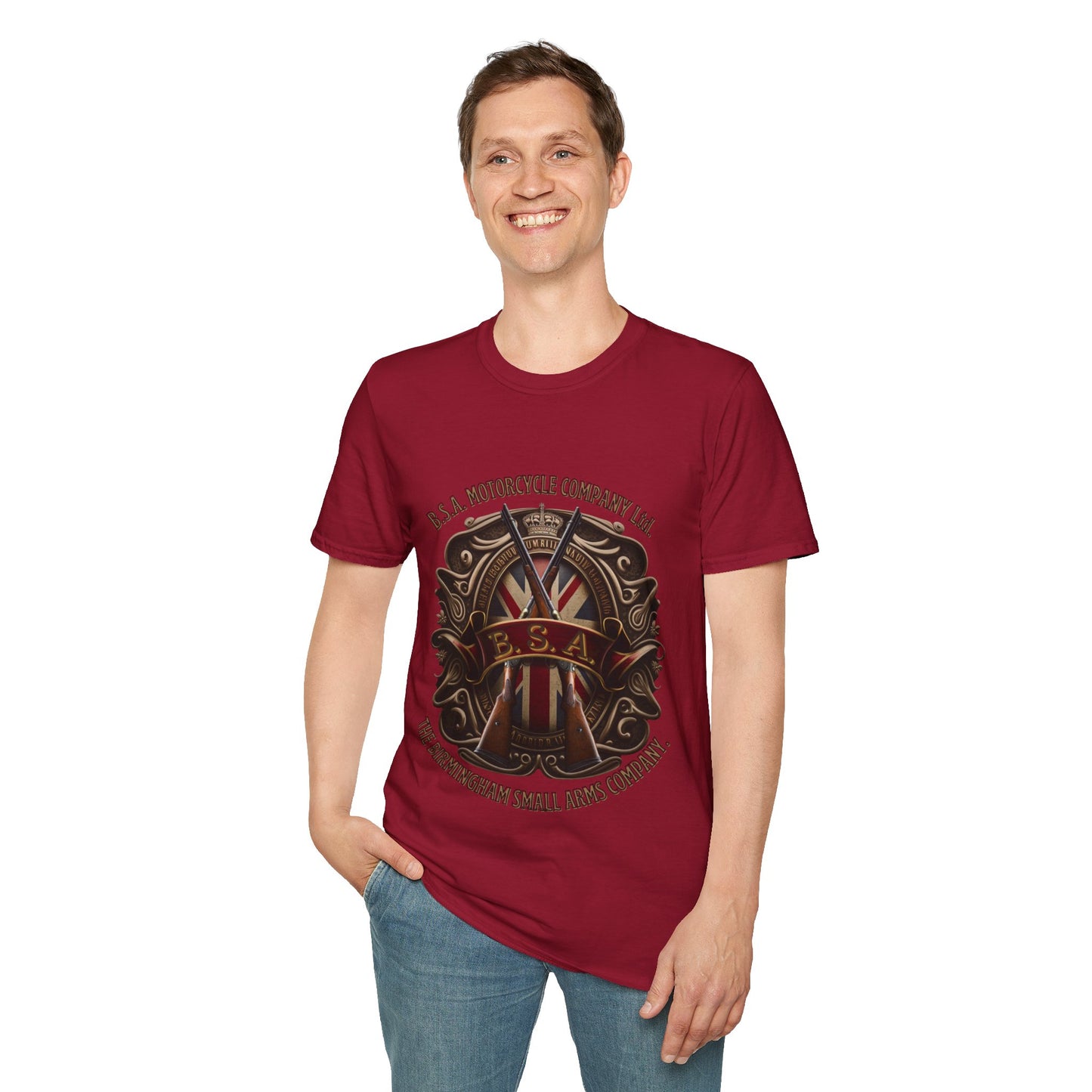 BSA Motorcycle Company Heritage Tee - Gildan® 5000 Heavy Cotton™, Classic Comfort for Enthusiasts