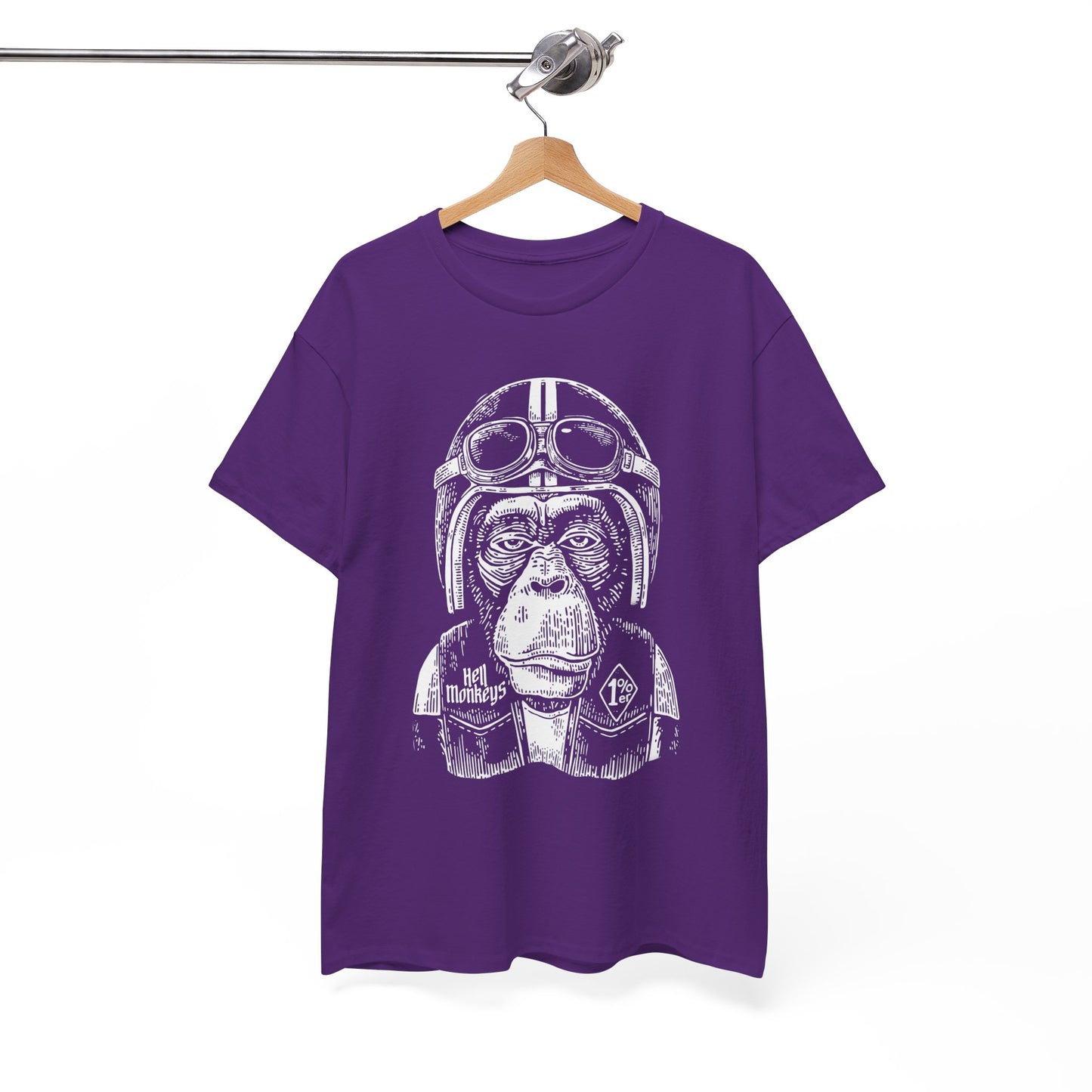 Ride Wild: Hell's Monkey Ape Biker T-Shirt - Gildan® 5000 Heavy Cotton™, Rugged Style for True Bikers