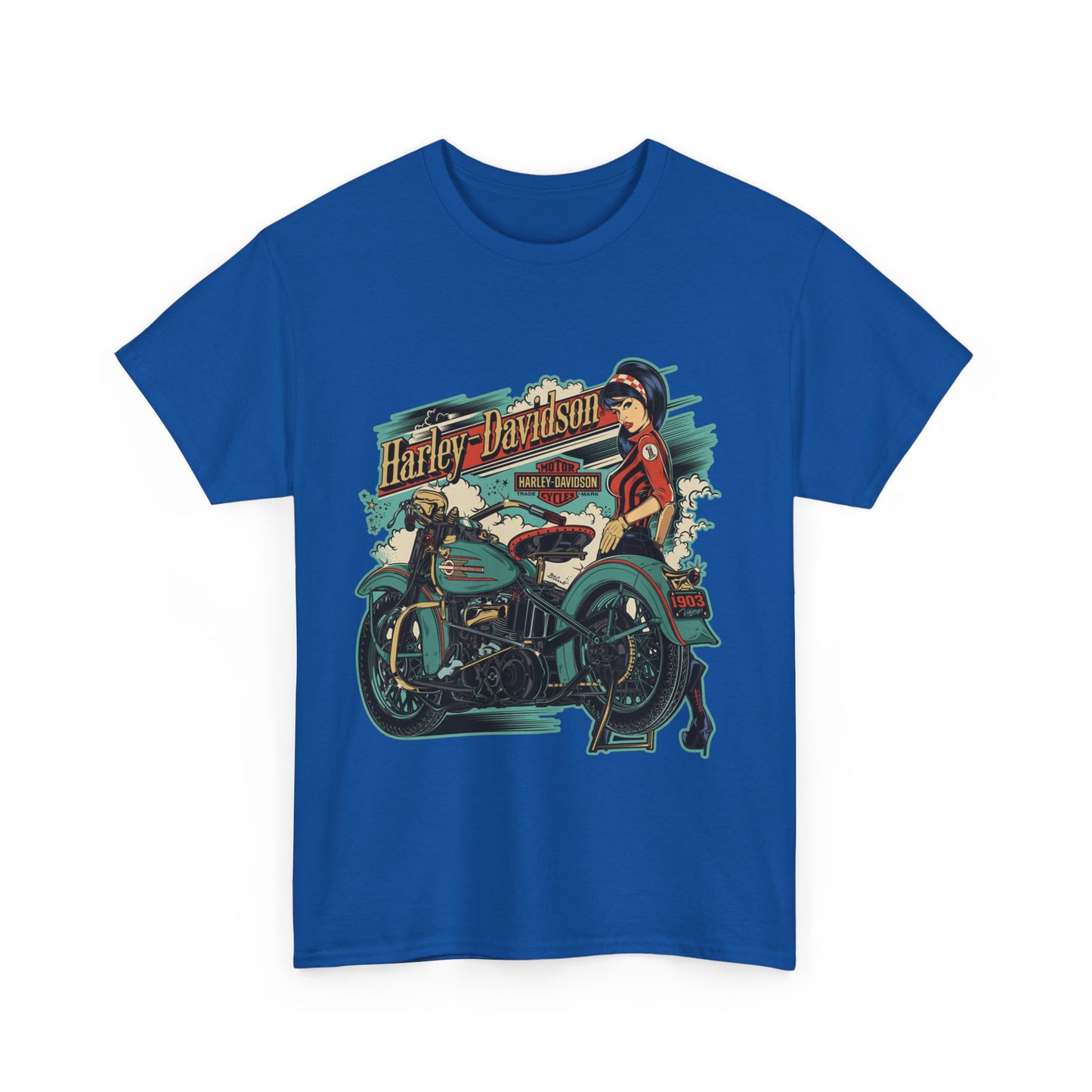 Harley-Davidson 1903 Retro T-Shirt - Gildan® 5000 Heavy Cotton™, Timeless Style, Built for Riders